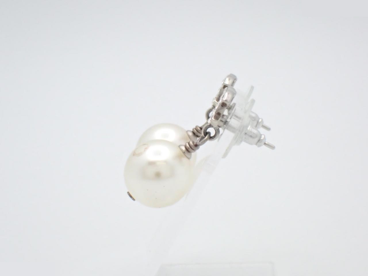 Faux pearl earrings — view 3