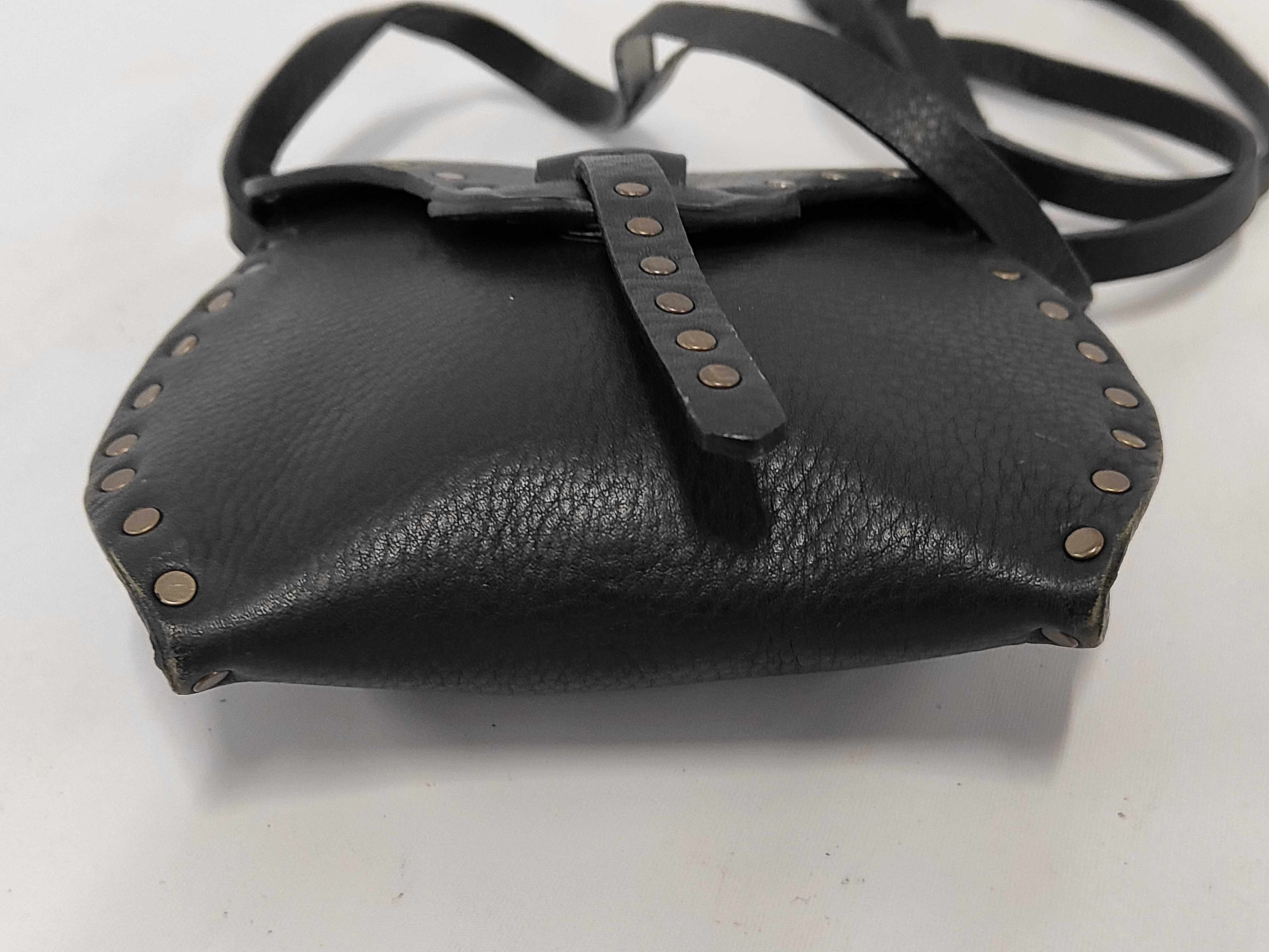 Studded Black Leather Crossbody Mini Shoulder Bag — view 3