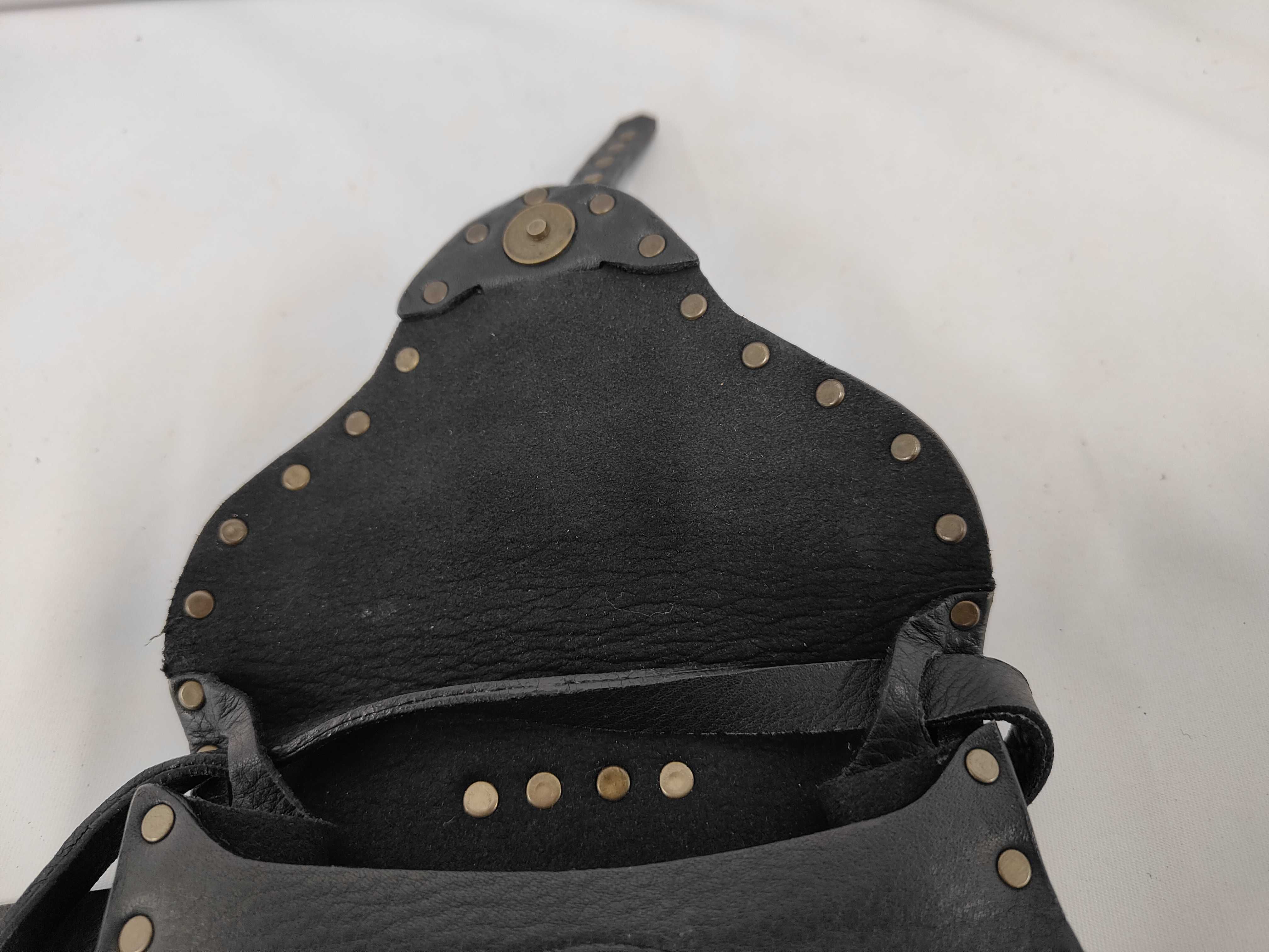 Studded Black Leather Crossbody Mini Shoulder Bag — view 8