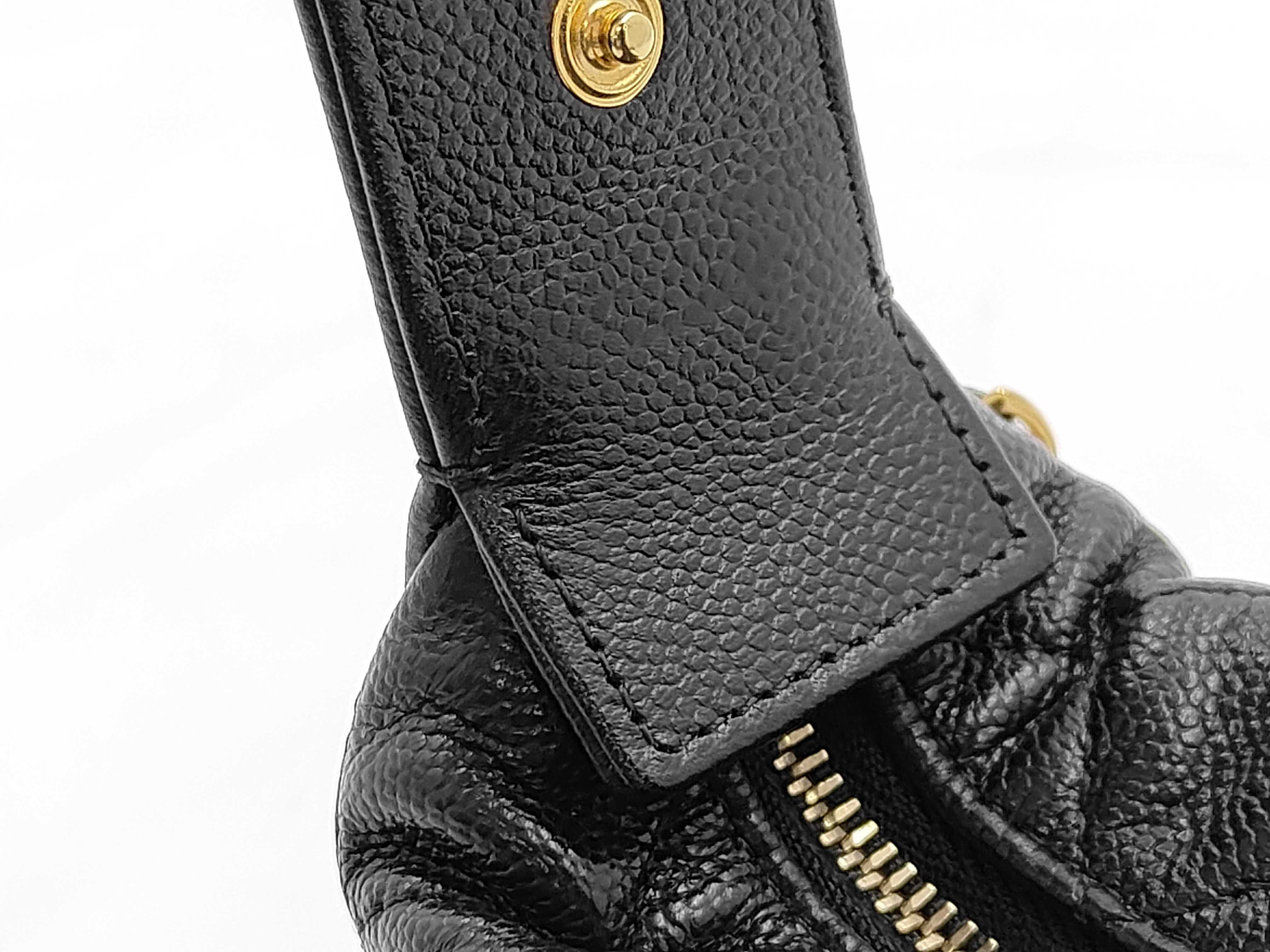 Matelassé handbag, caviar leather, black bag — view 6