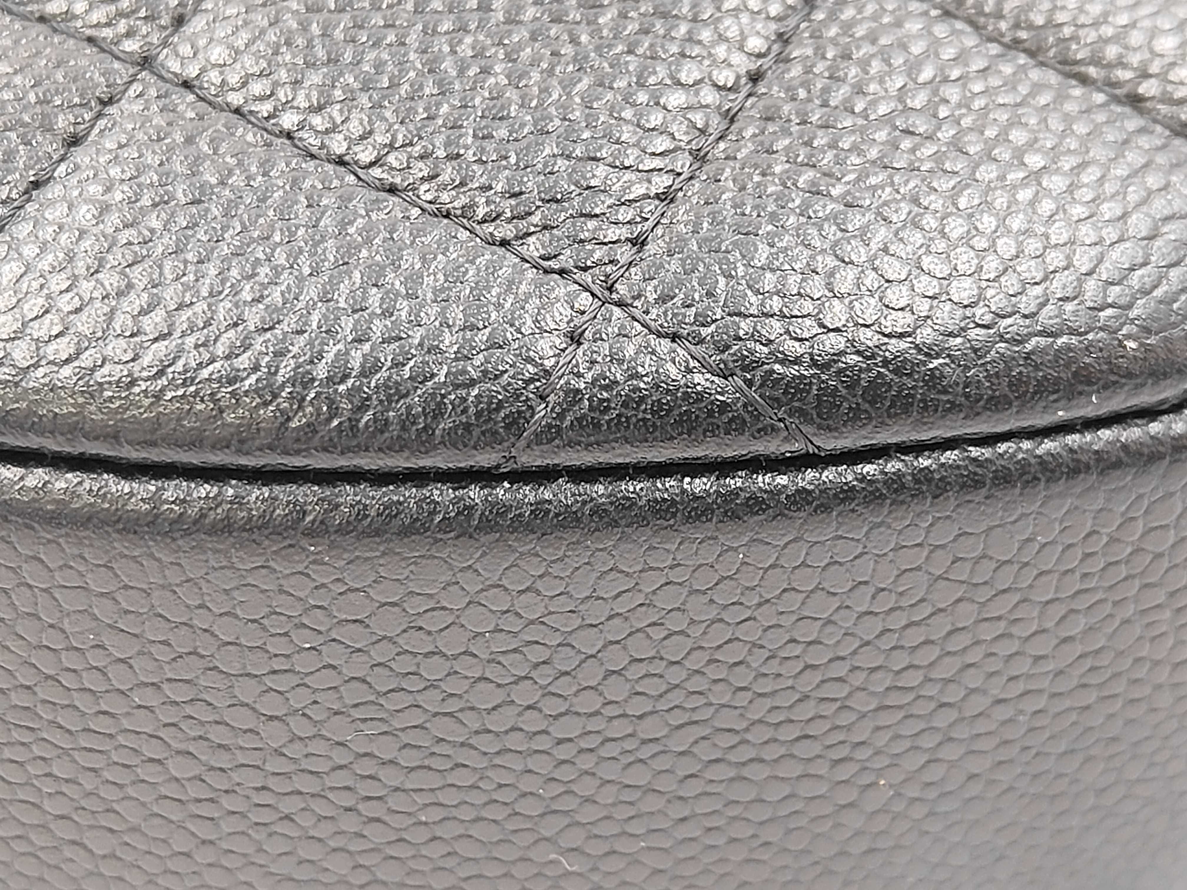 Matelassé handbag, caviar leather, black bag — view 7