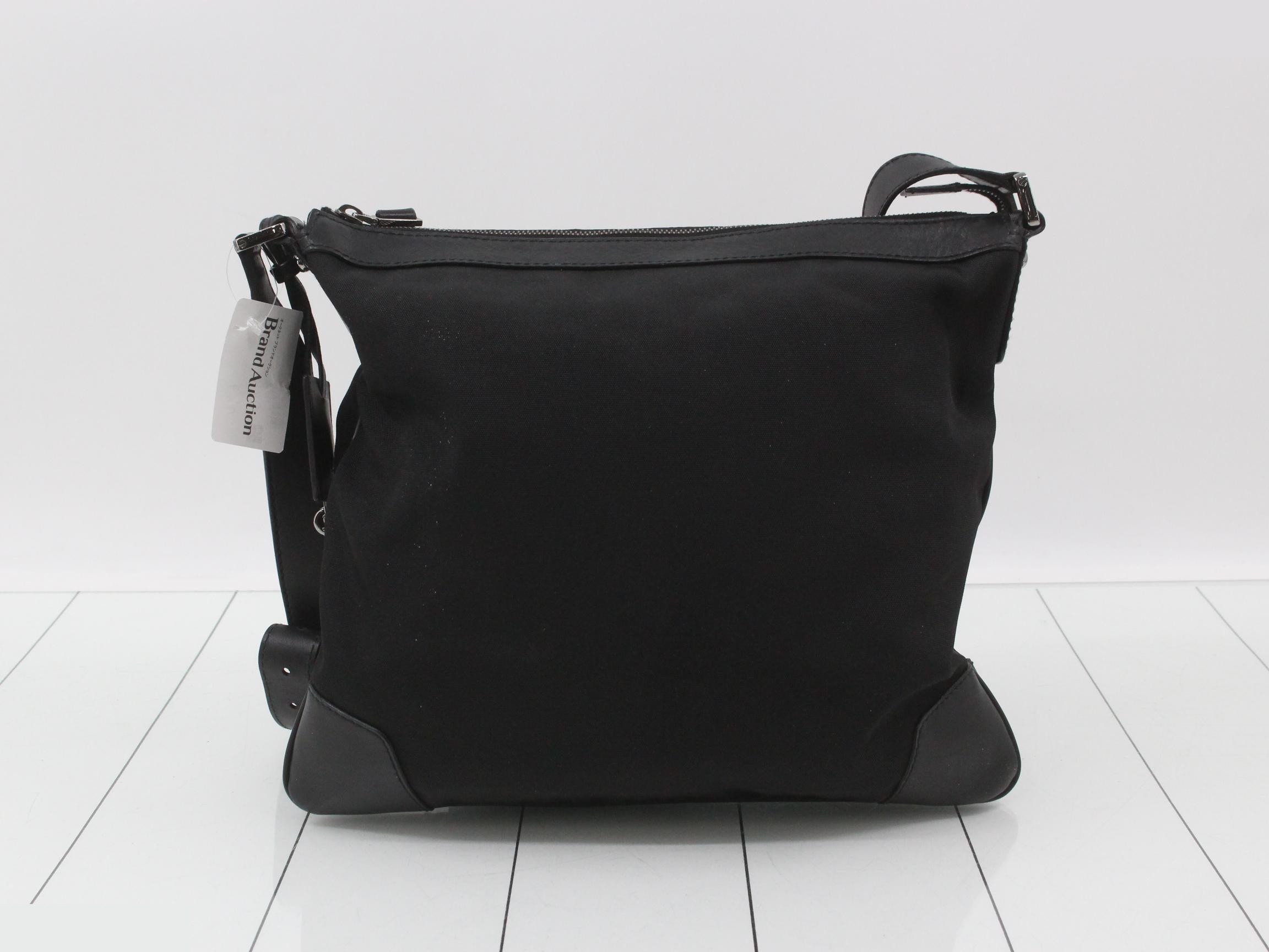 Shoulder bag, nylon x leather, black, item number 148476 — view 2