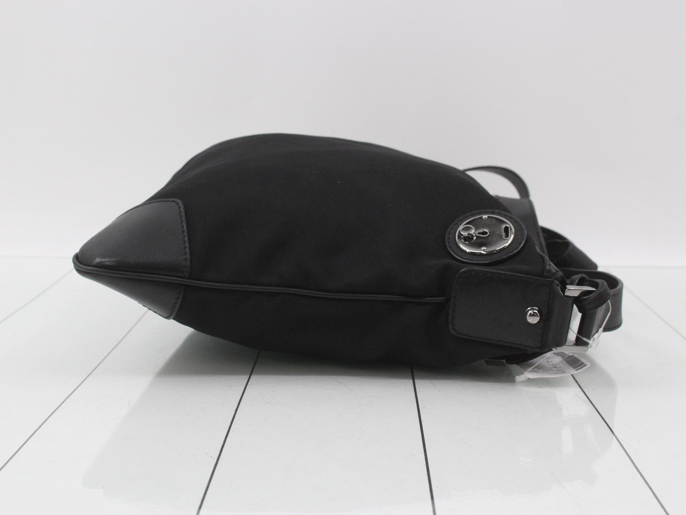 Shoulder bag, nylon x leather, black, item number 148476 — view 3