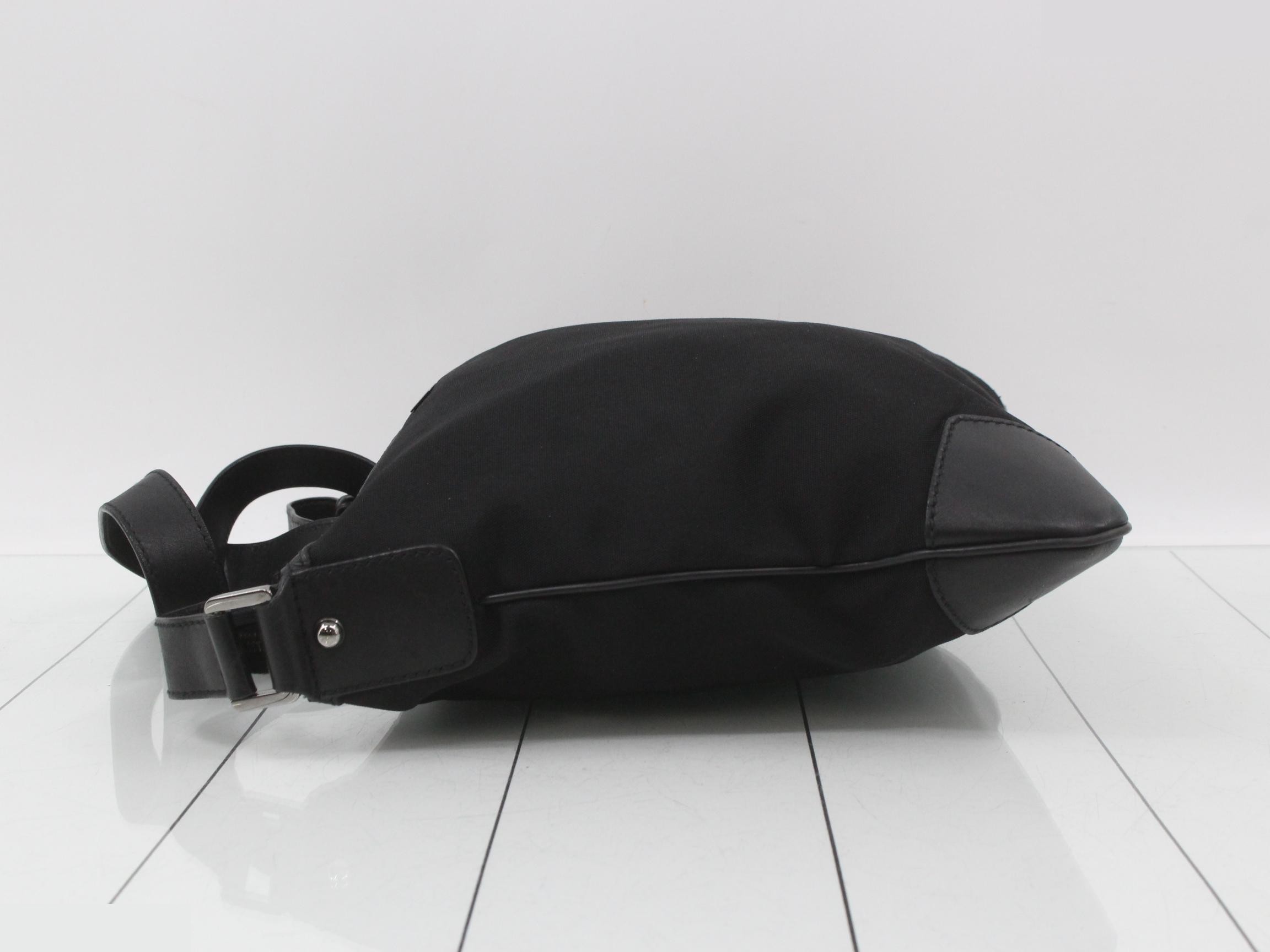 Shoulder bag, nylon x leather, black, item number 148476 — view 4