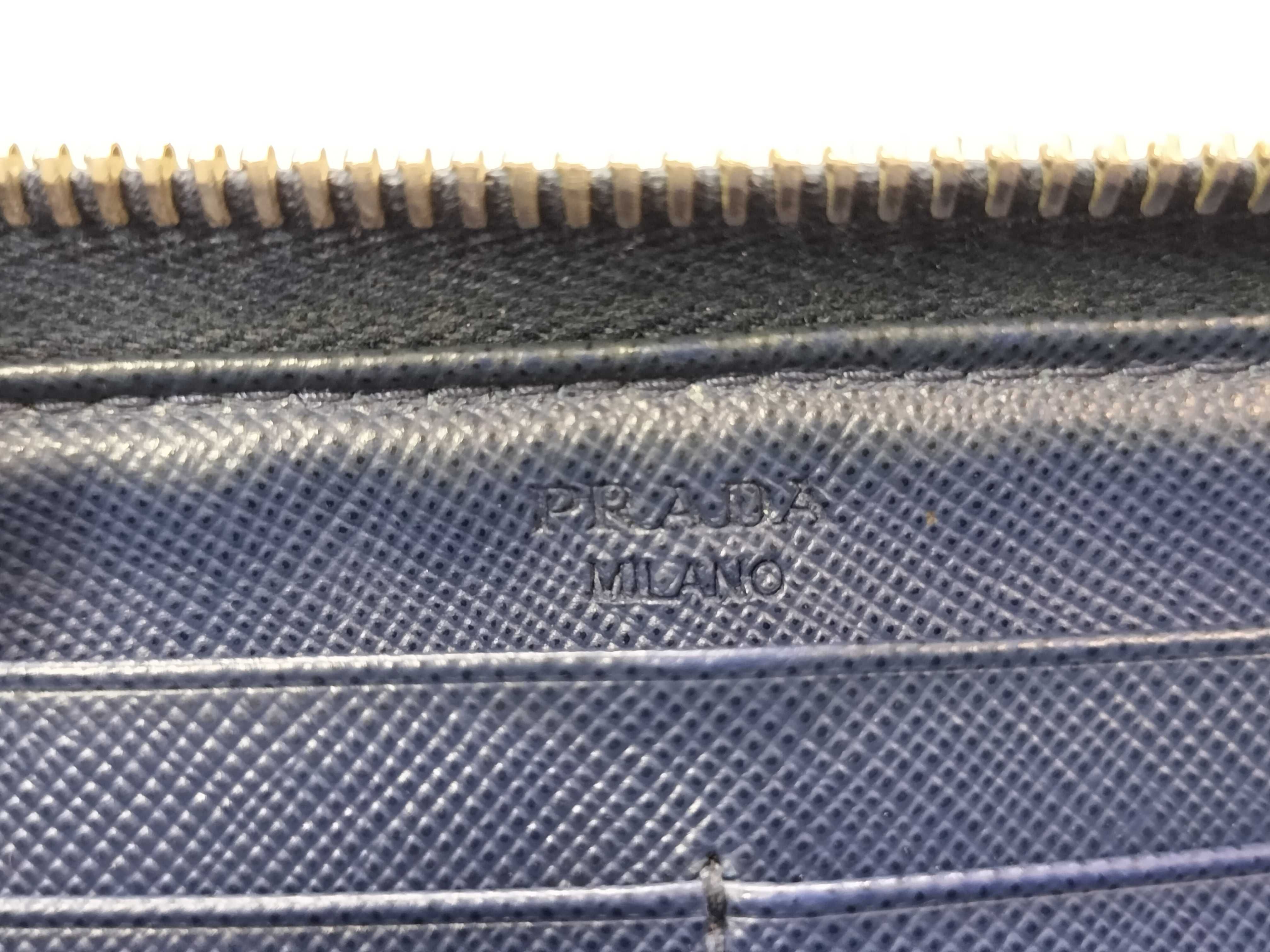 Saffiano Round Zip Wallet, Blue — view 12