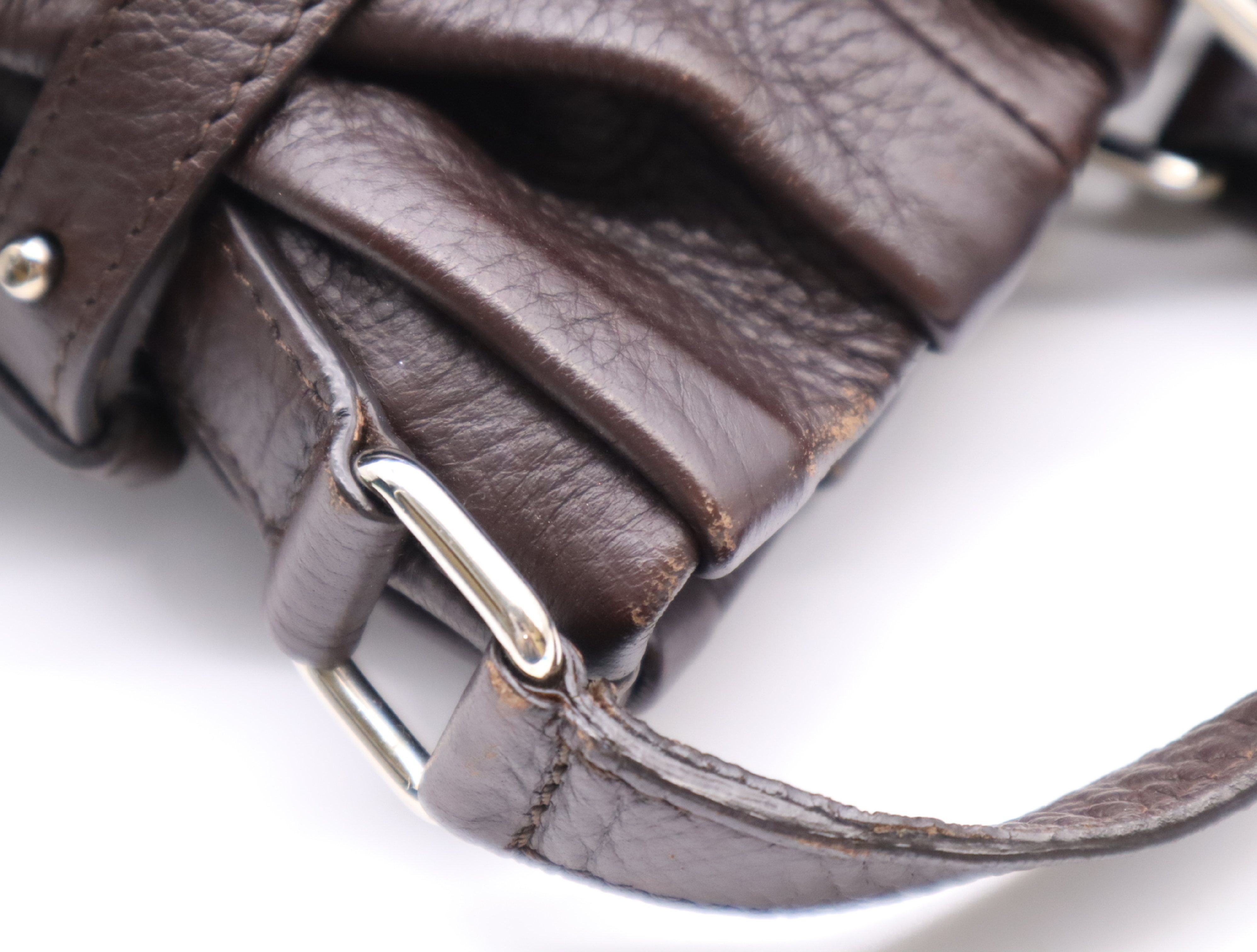 Leather Pillow Small Handbag, Dark Brown, Silver Hardware, Includes Shoulder Strap, Dust Bag, and Charm. — view 8