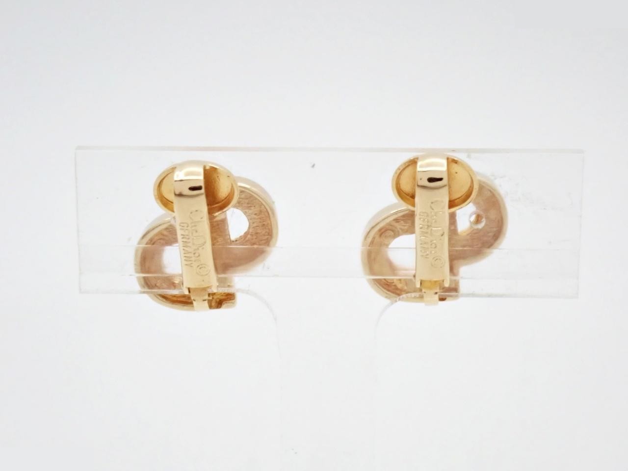 Rhinestone earrings with CD logo — view 2