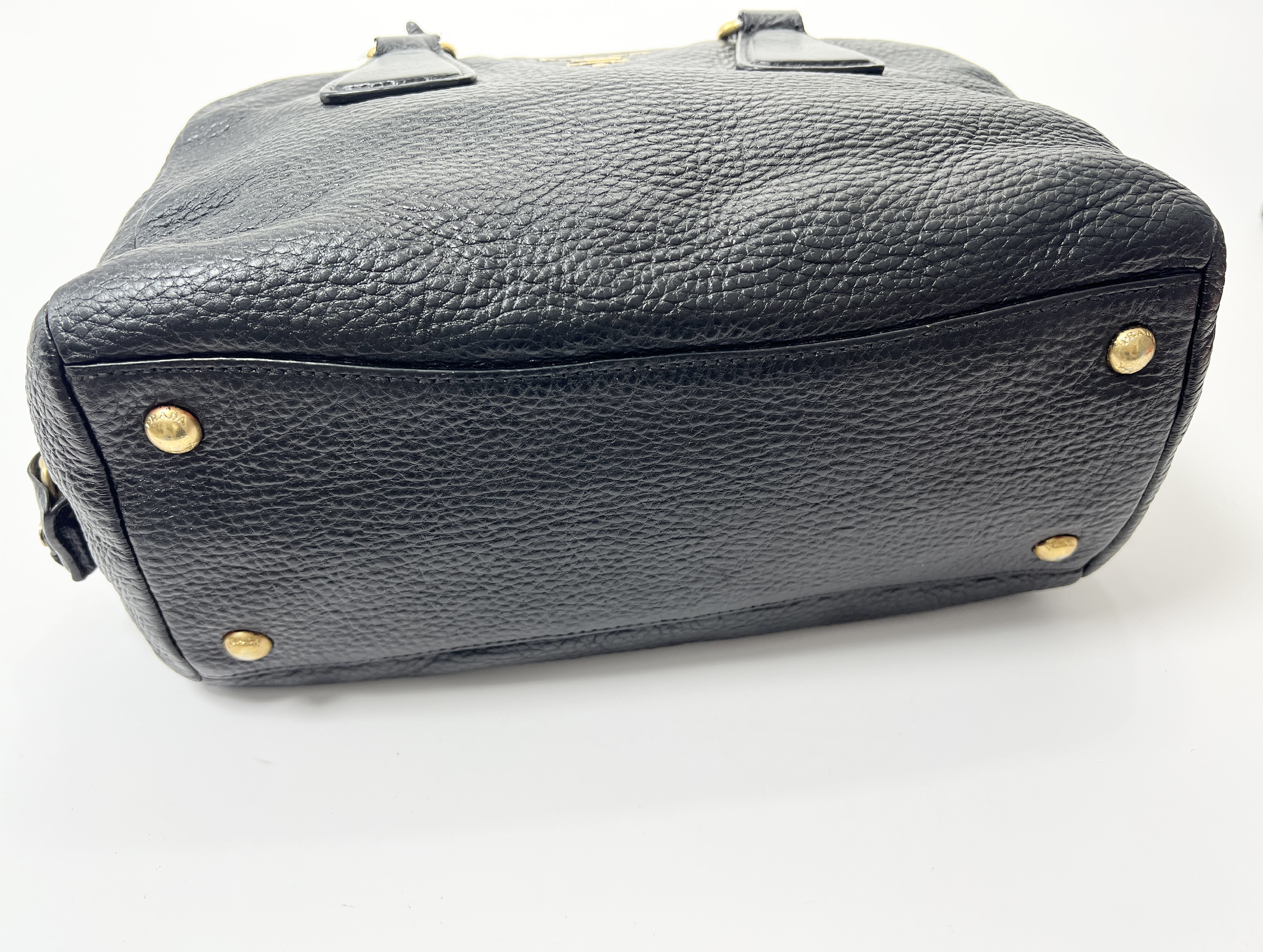 Vitello Daino Logo Leather Boston Bag, Handbag, Shoulder Bag — view 13