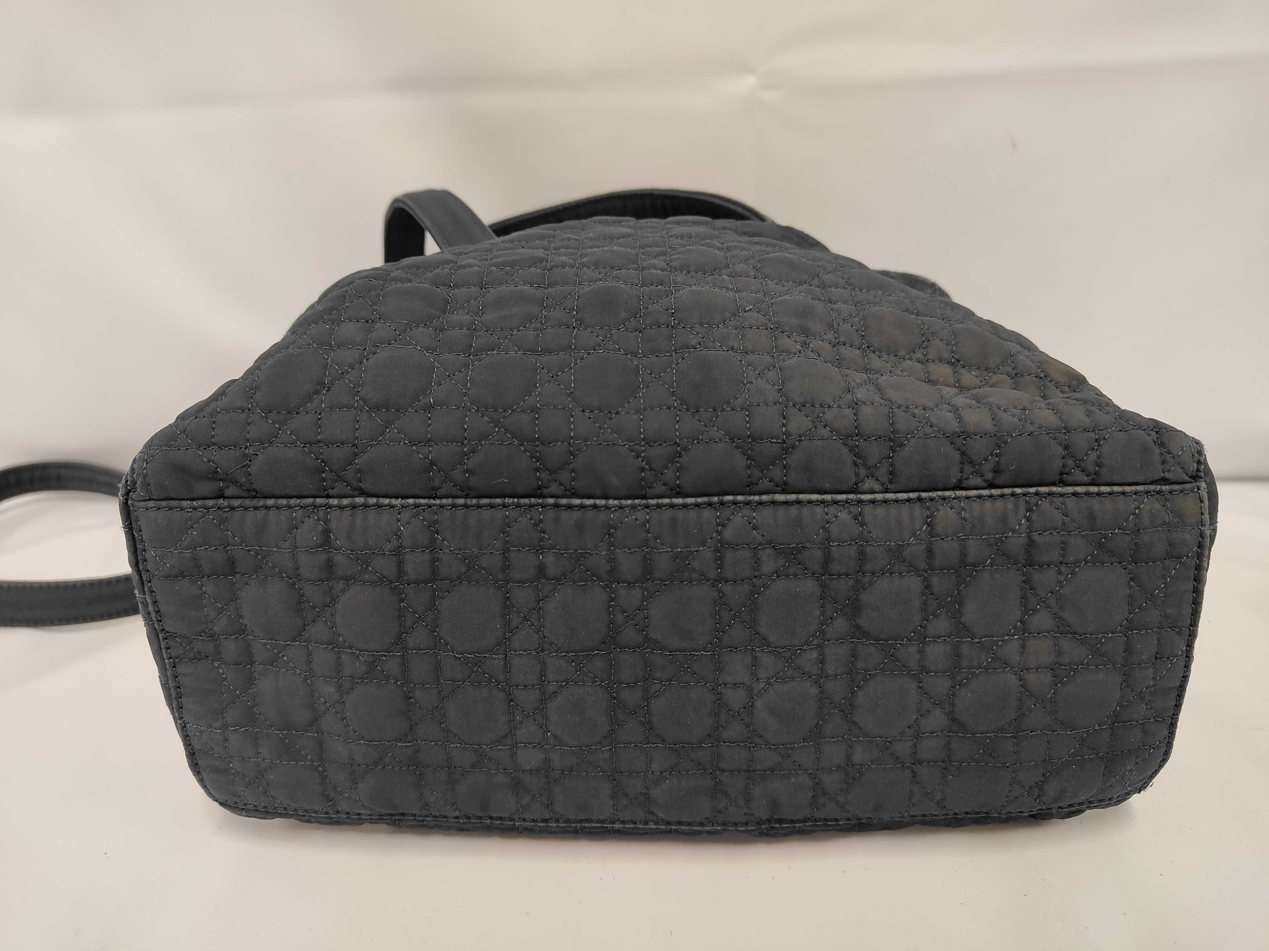 Lady Dior Canvas Nylon Cannage Tote Bag — view 3