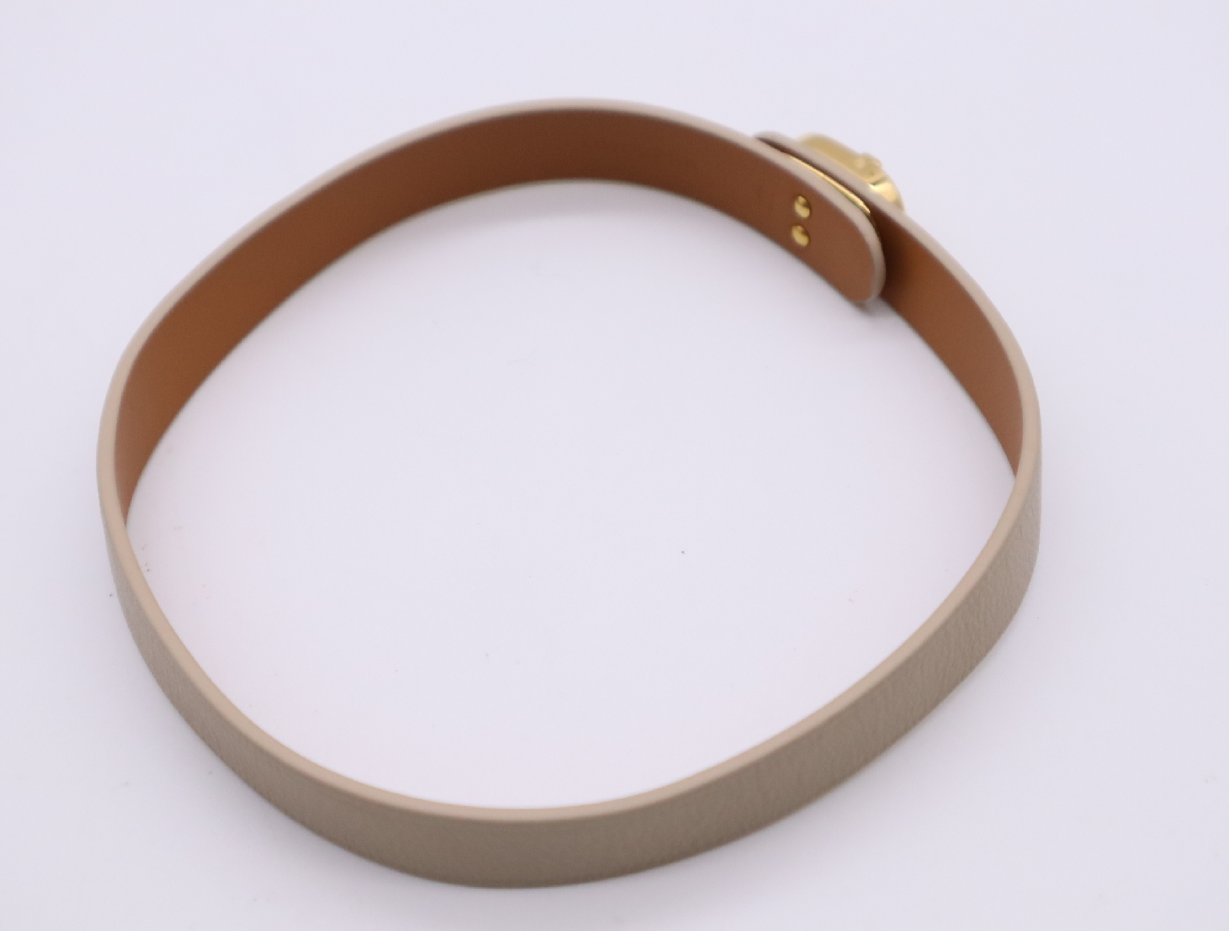 Leather 30 Montaigne Beige Gold Hardware Bracelet/Bangle — view 2