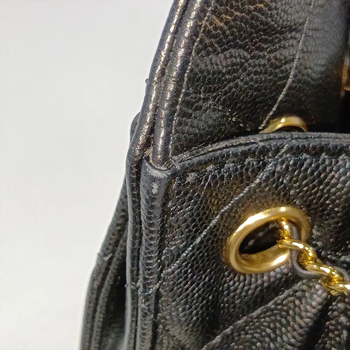 [Individually packaged] Chanel 25 Mini Caviar Skin Chain Shoulder Bag, Black with Gold Hardware, L90XA2K6, Random Plate — view 9