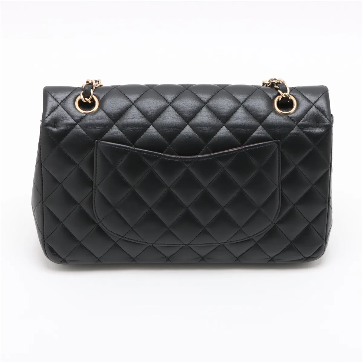 [Individually packaged] Chanel Matelassé 25 Lambskin Double Flap Double Chain Bag, Black with Gold Hardware, 13451534, Series 13 — view 2