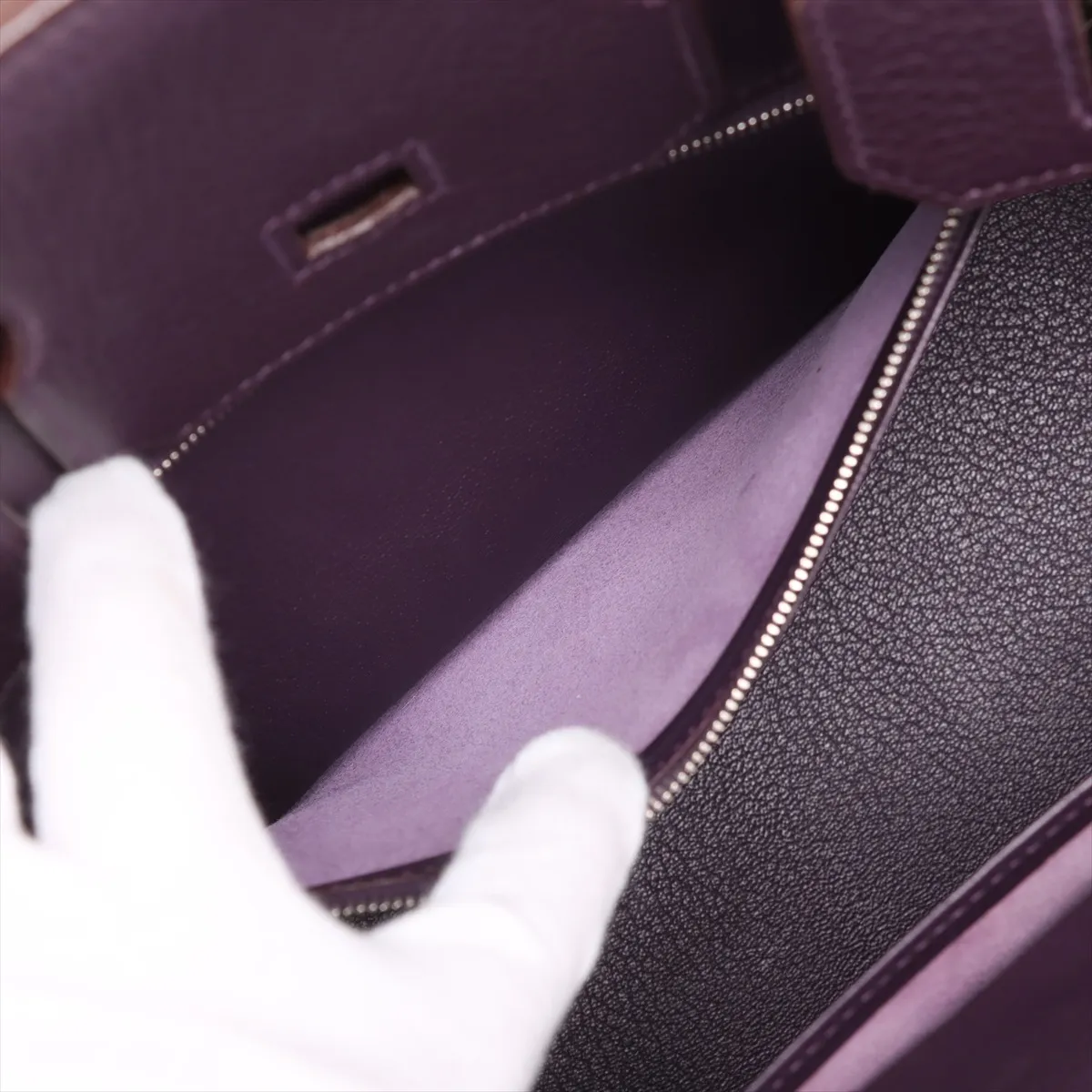 [Individually wrapped] Hermes Birkin 30 LeTourne Taurillon Clemence Cassis Silver hardware J:2006 — view 9