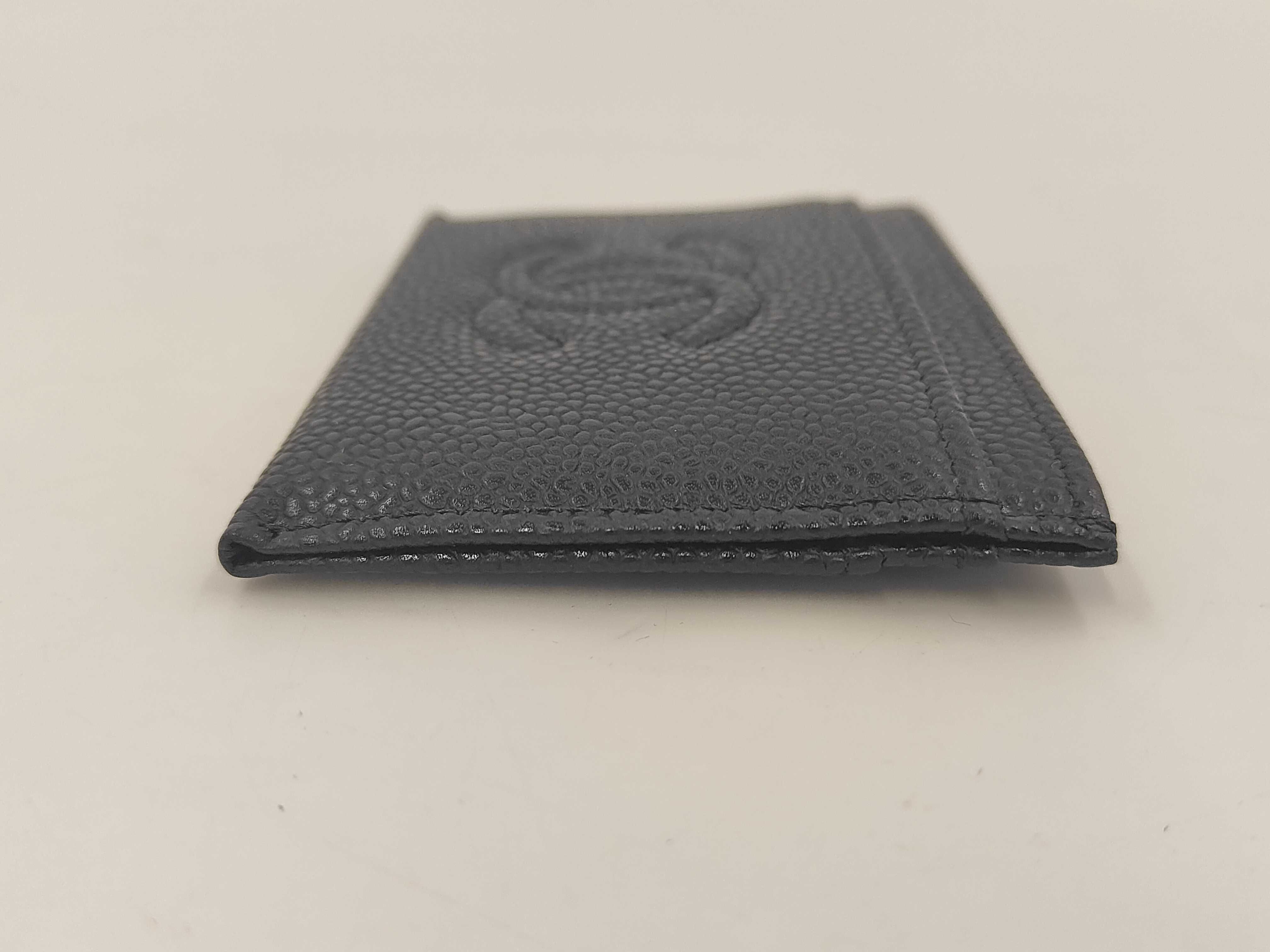 Black Caviar Skin Card Case/Pass Case/Business Card Holder (Serial Number 21) — view 4