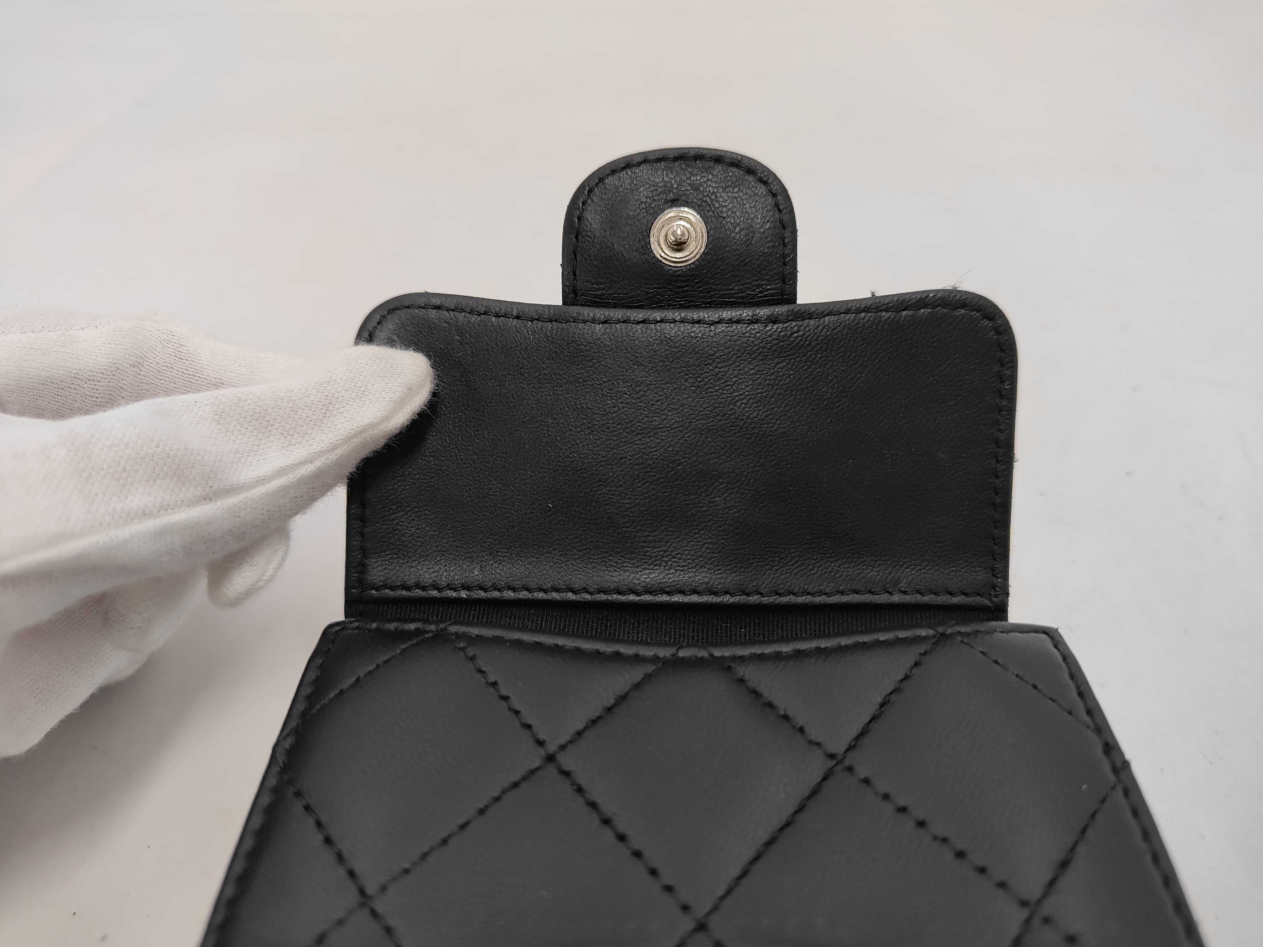 lambskin wallet with Coco Mark and double snap closure, with original seal. — view 11