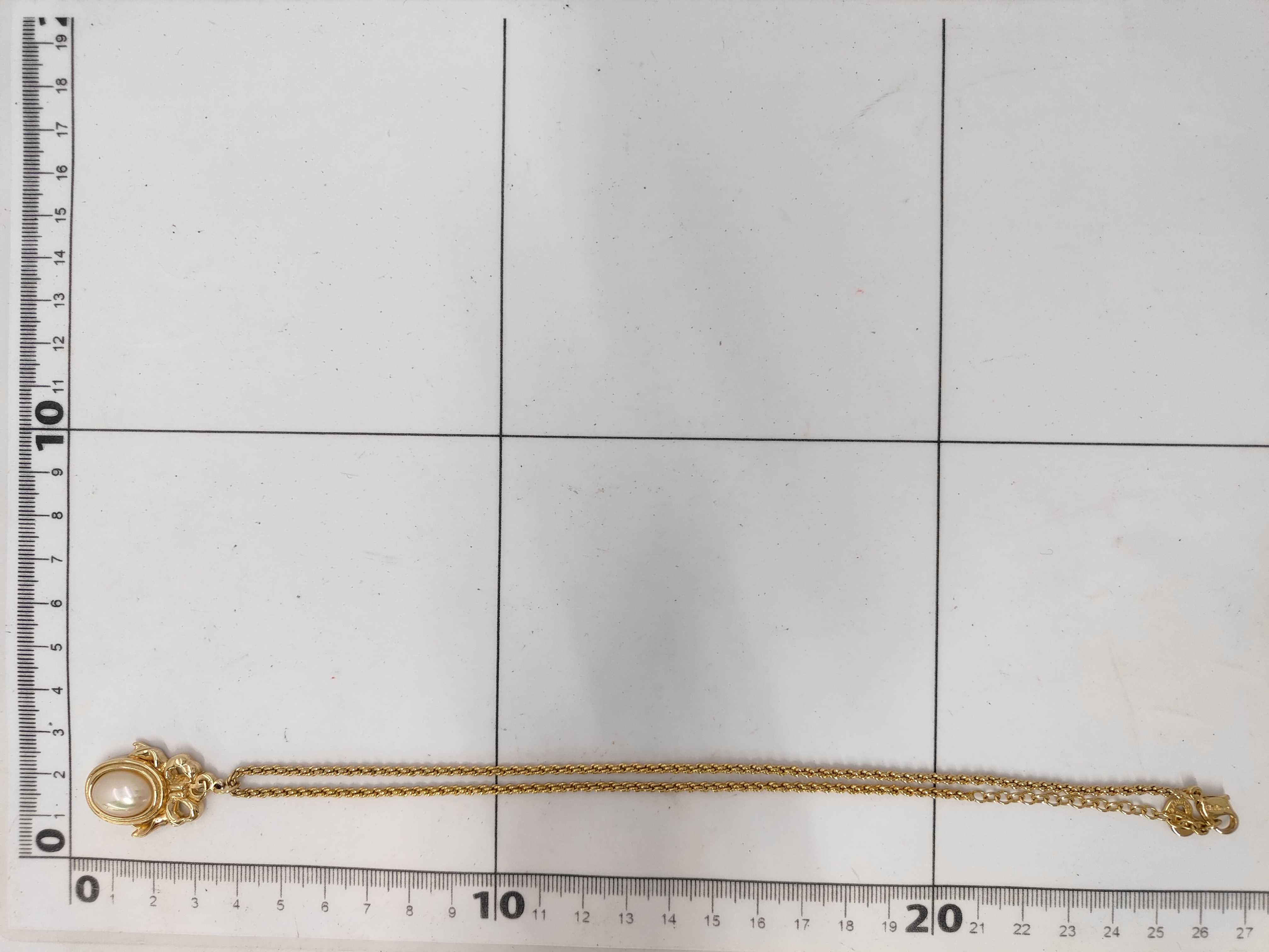 Pearl Ribbon Gold Necklace — view 5