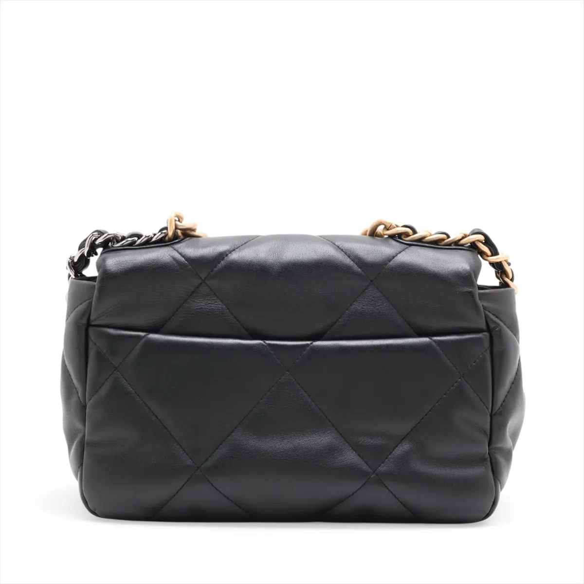 19 Lambskin Chain Shoulder Bag, Black with Gold and Silver Hardware, 31249049, Serial Number , AS1160 — view 2