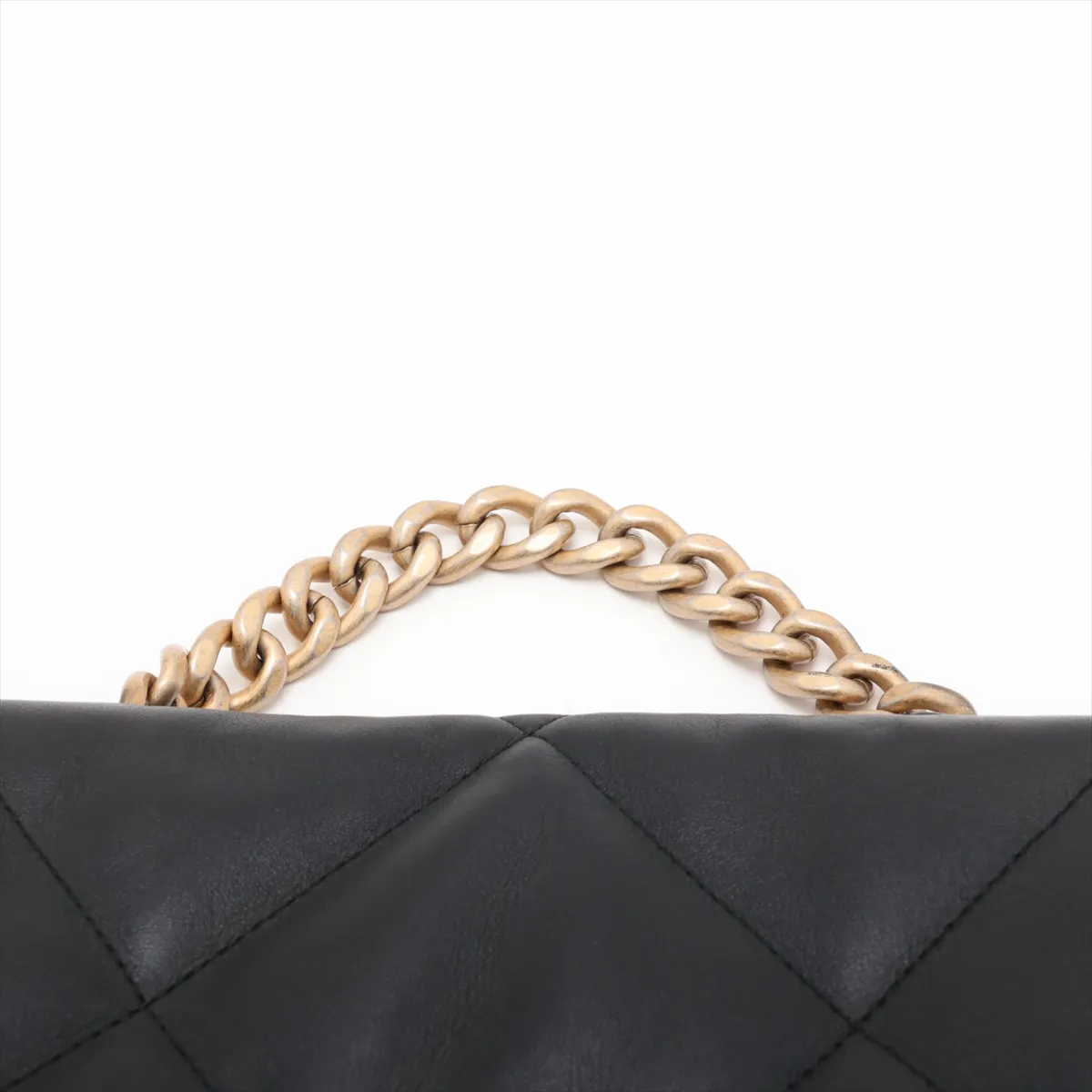 19 Lambskin Chain Shoulder Bag, Black with Gold and Silver Hardware, 31249049, Serial Number , AS1160 — view 6