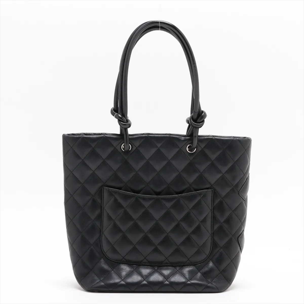 Cambon Line Lambskin Tote Bag, Black with Silver Hardware, 8871214 (Serial Number 8) — view 2