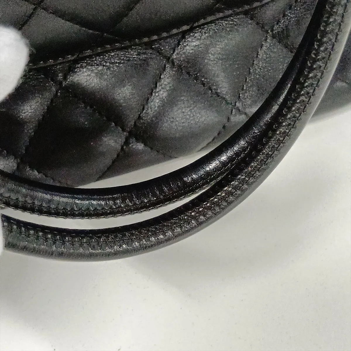 Cambon Line Lambskin Tote Bag, Black with Silver Hardware, 8871214 (Serial Number 8) — view 15