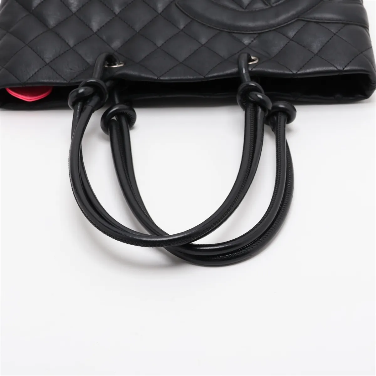 Cambon Line Lambskin Tote Bag, Black with Silver Hardware, 8871214 (Serial Number 8) — view 5