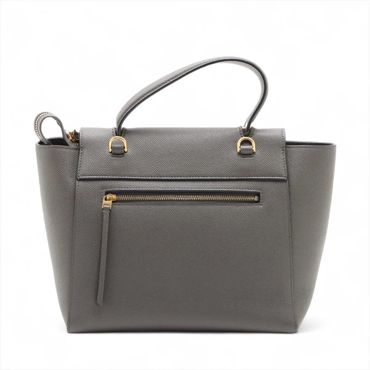 Belt Bag Micro Leather 2-Way Handbag, Gray — view 2