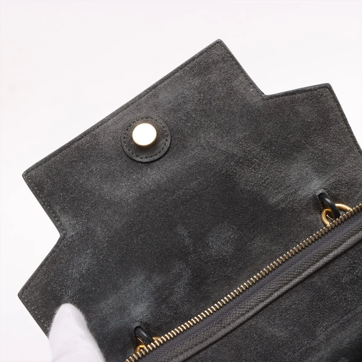 Belt Bag Micro Leather 2-Way Handbag, Gray — view 12