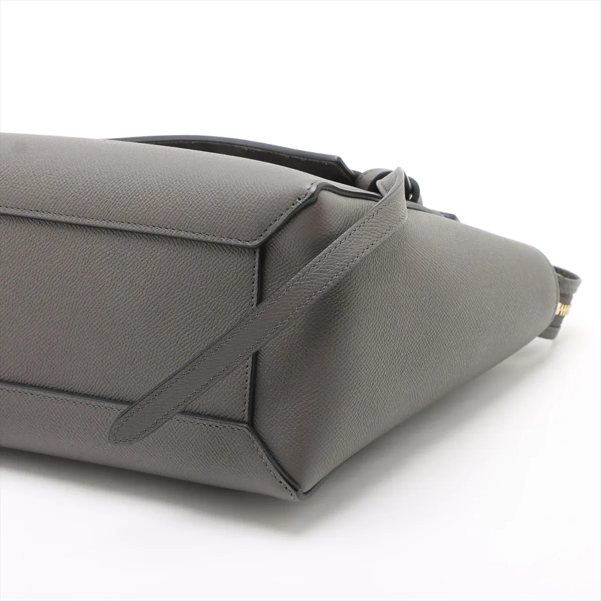 Belt Bag Micro Leather 2-Way Handbag, Gray — view 3