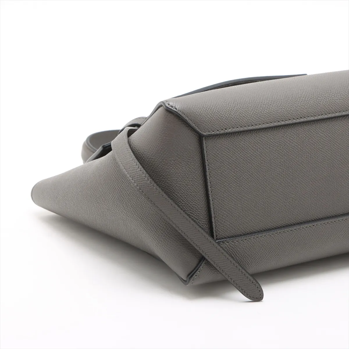 Belt Bag Micro Leather 2-Way Handbag, Gray — view 4