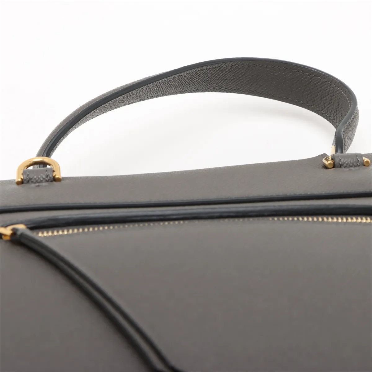 Belt Bag Micro Leather 2-Way Handbag, Gray — view 6