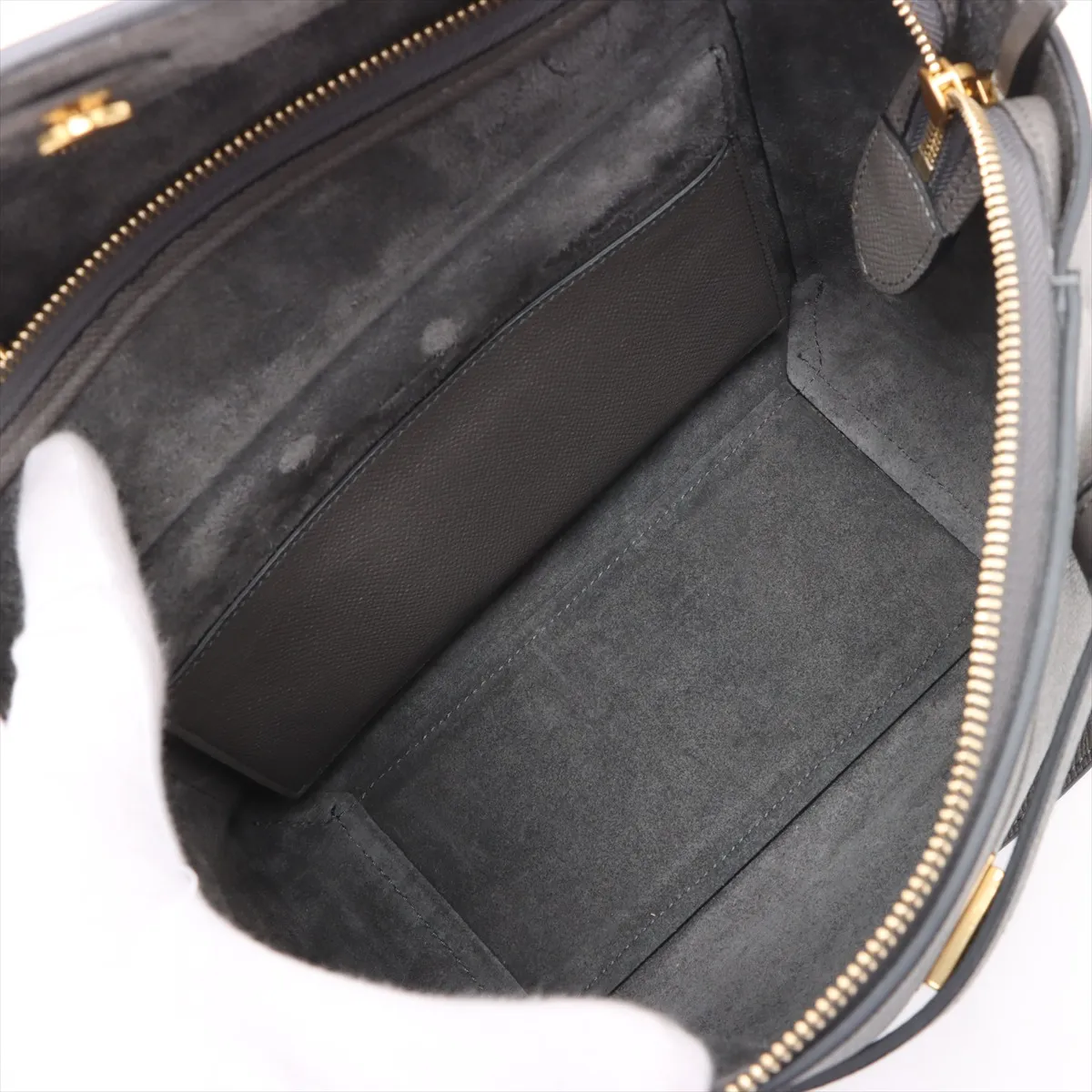 Belt Bag Micro Leather 2-Way Handbag, Gray — view 8