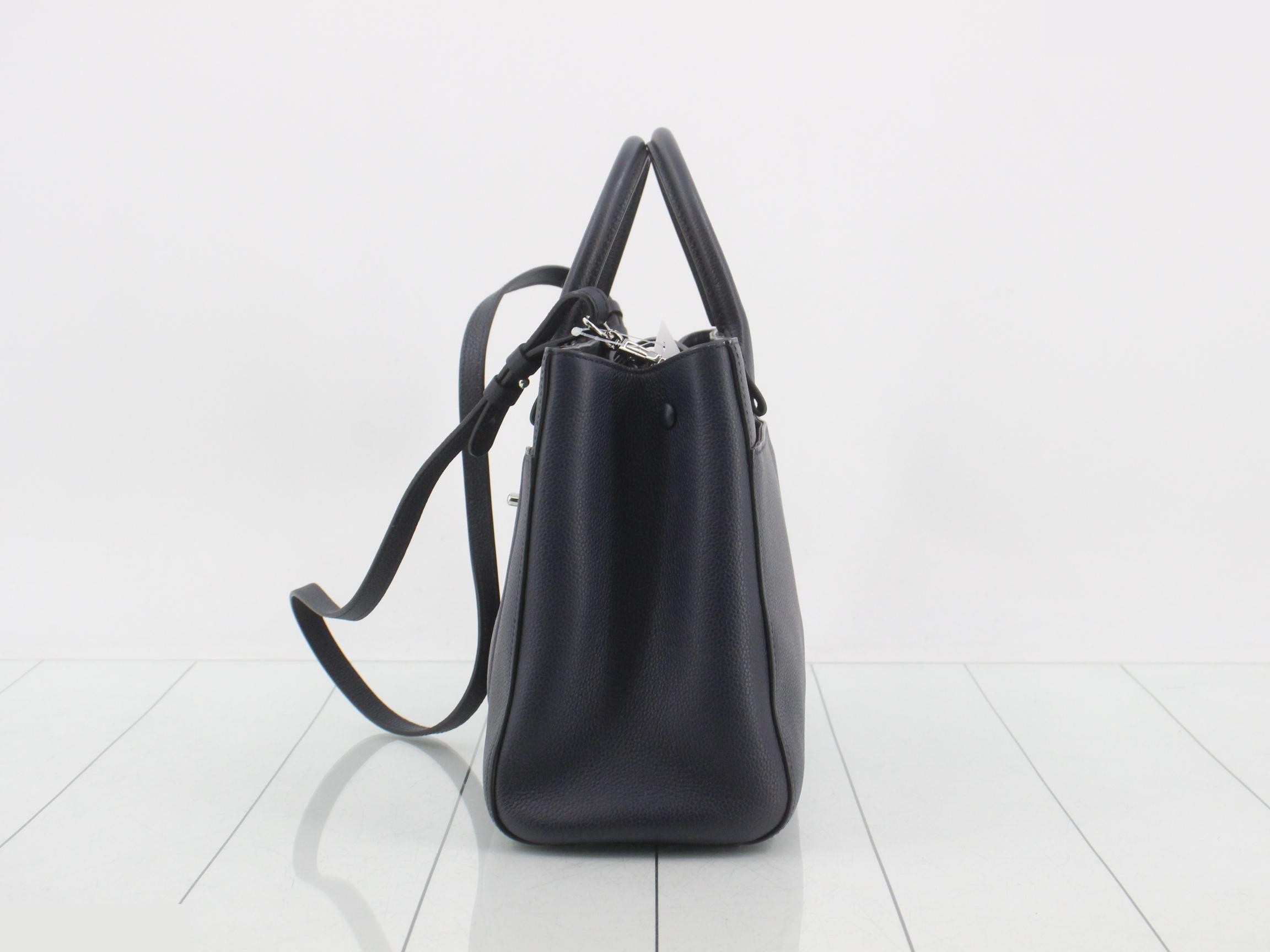 Neo Executive Tote Leather 2-Way Shoulder/Handbag Navy — view 3