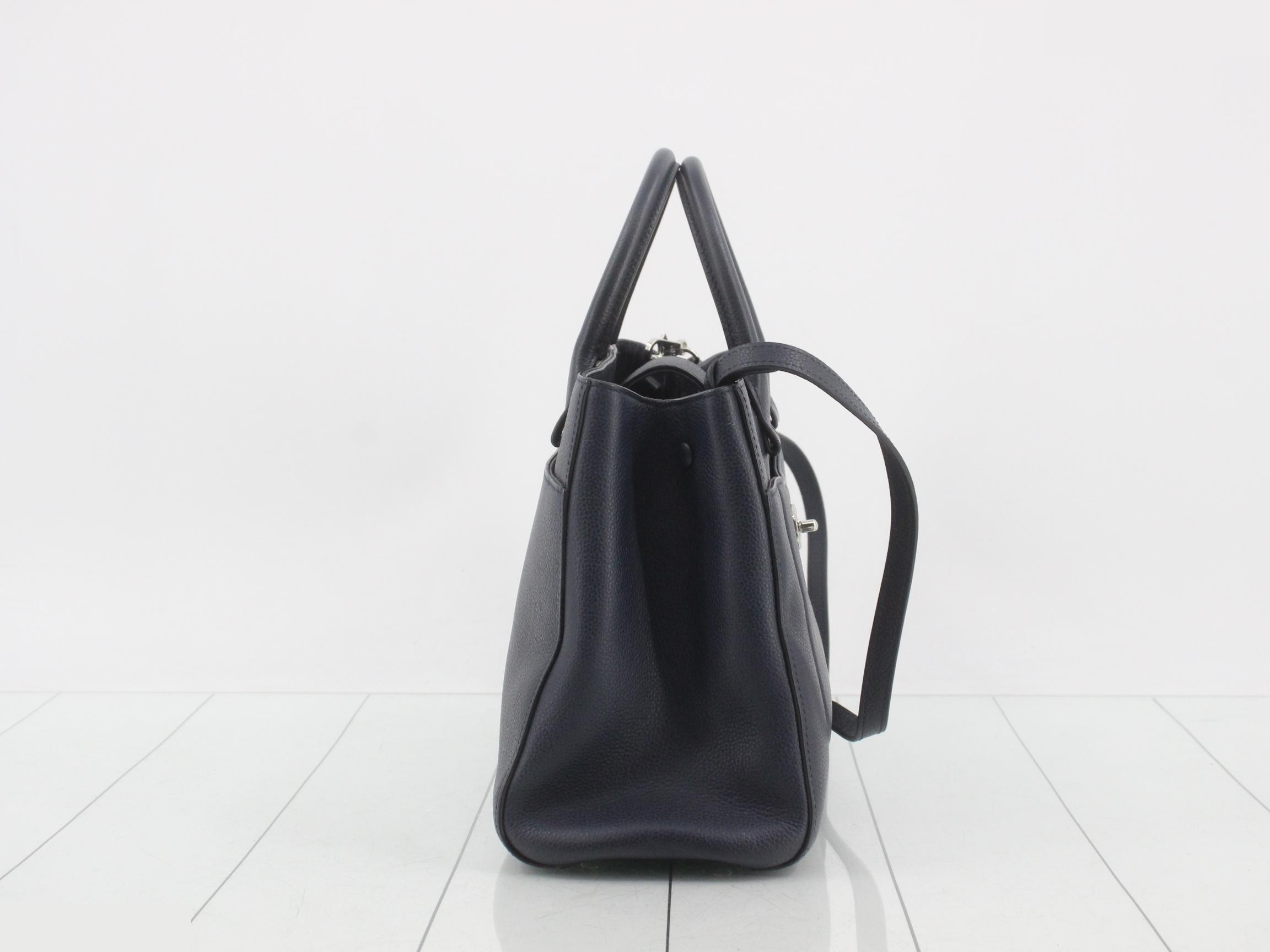 Neo Executive Tote Leather 2-Way Shoulder/Handbag Navy — view 4