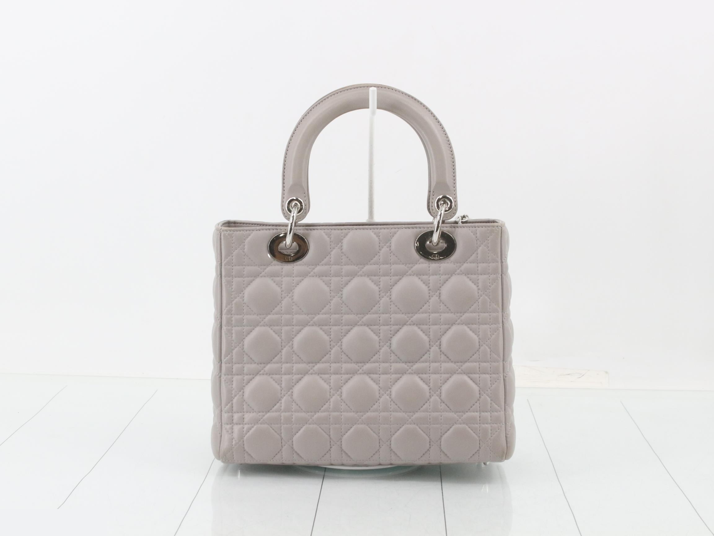 Lady Dior Cannage Grey Lambskin — view 2