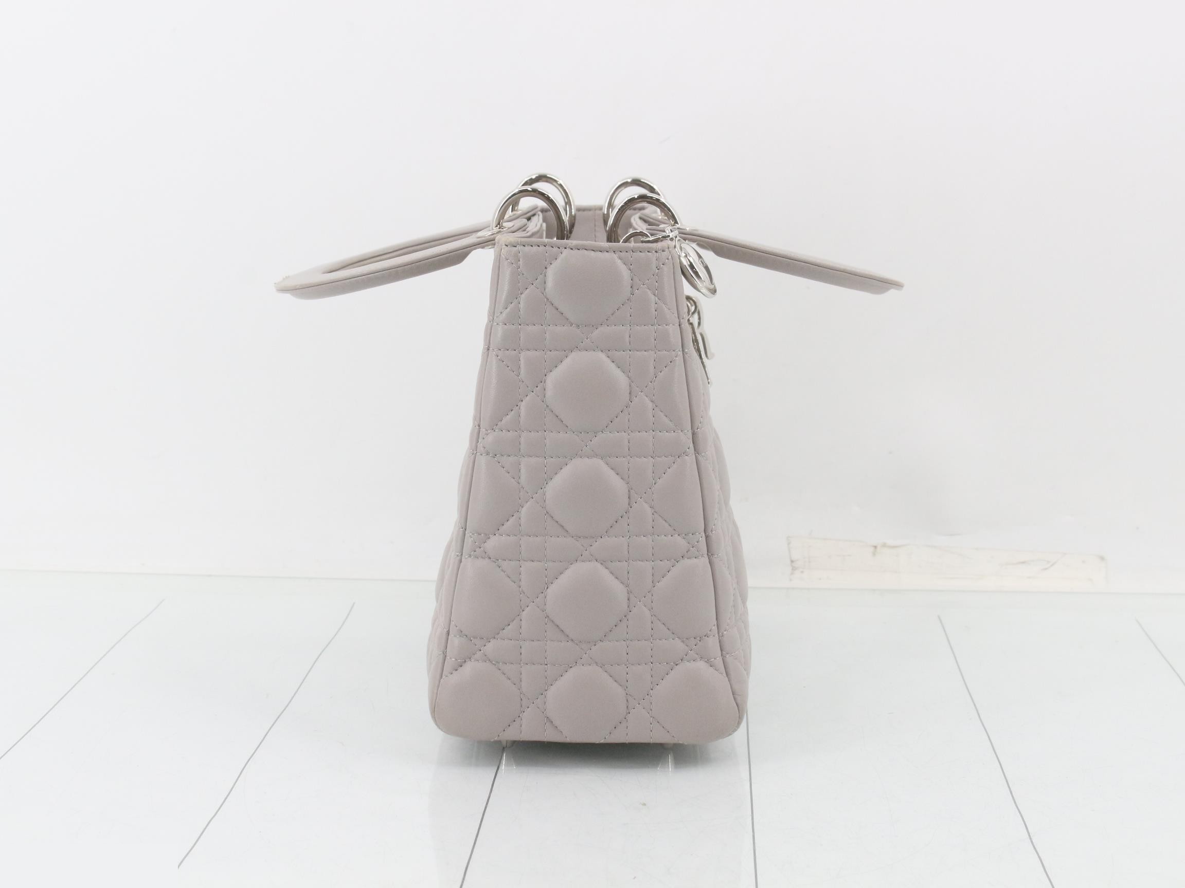 Lady Dior Cannage Grey Lambskin — view 4