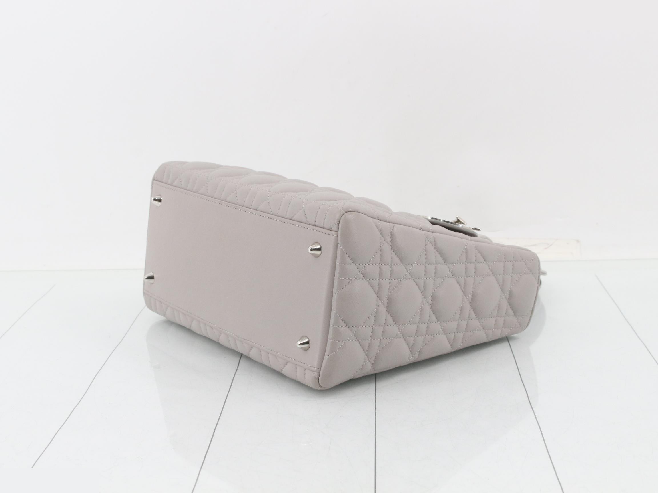 Lady Dior Cannage Grey Lambskin — view 6