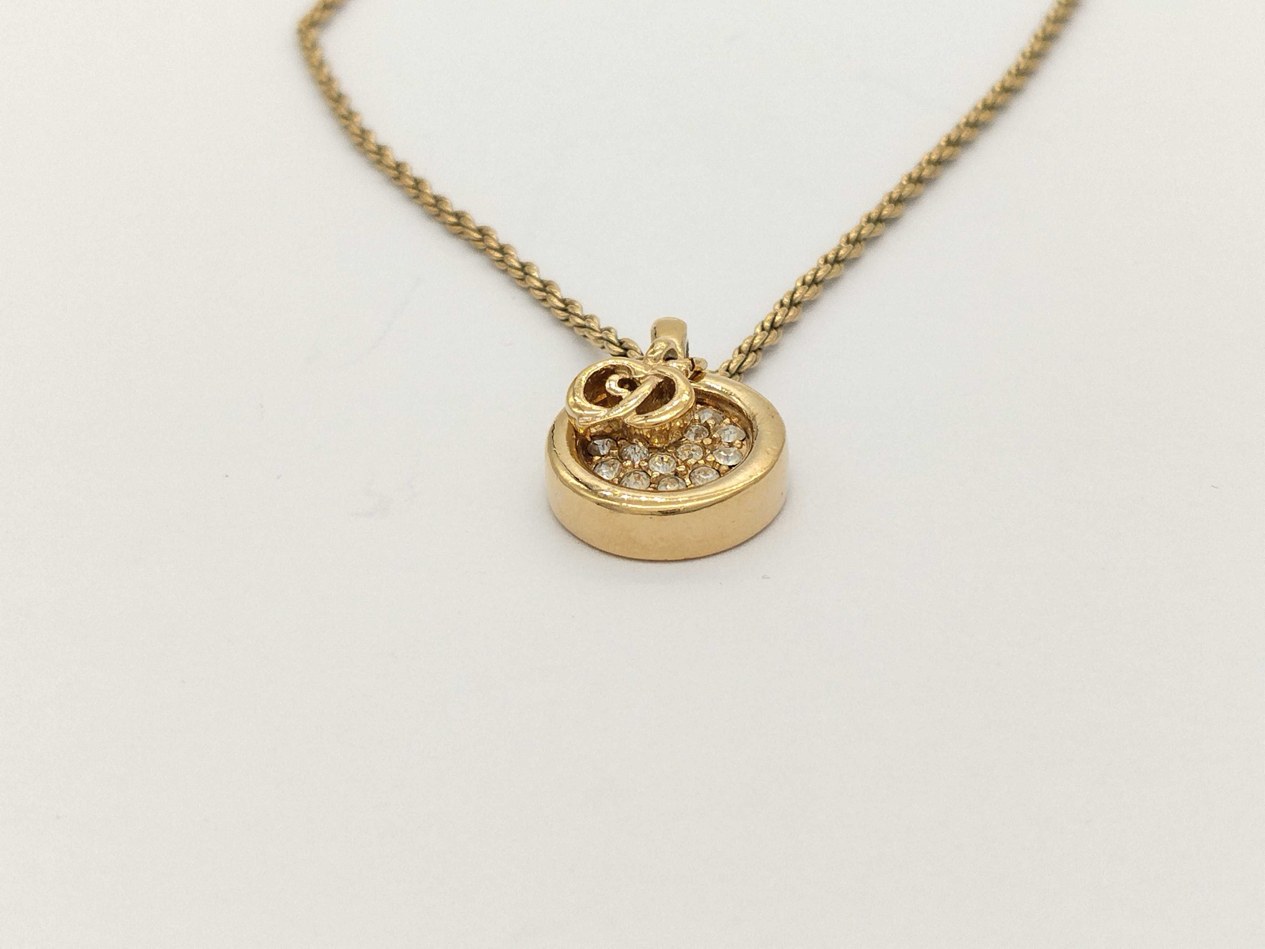 CD Rhinestone Swing Necklace — view 2