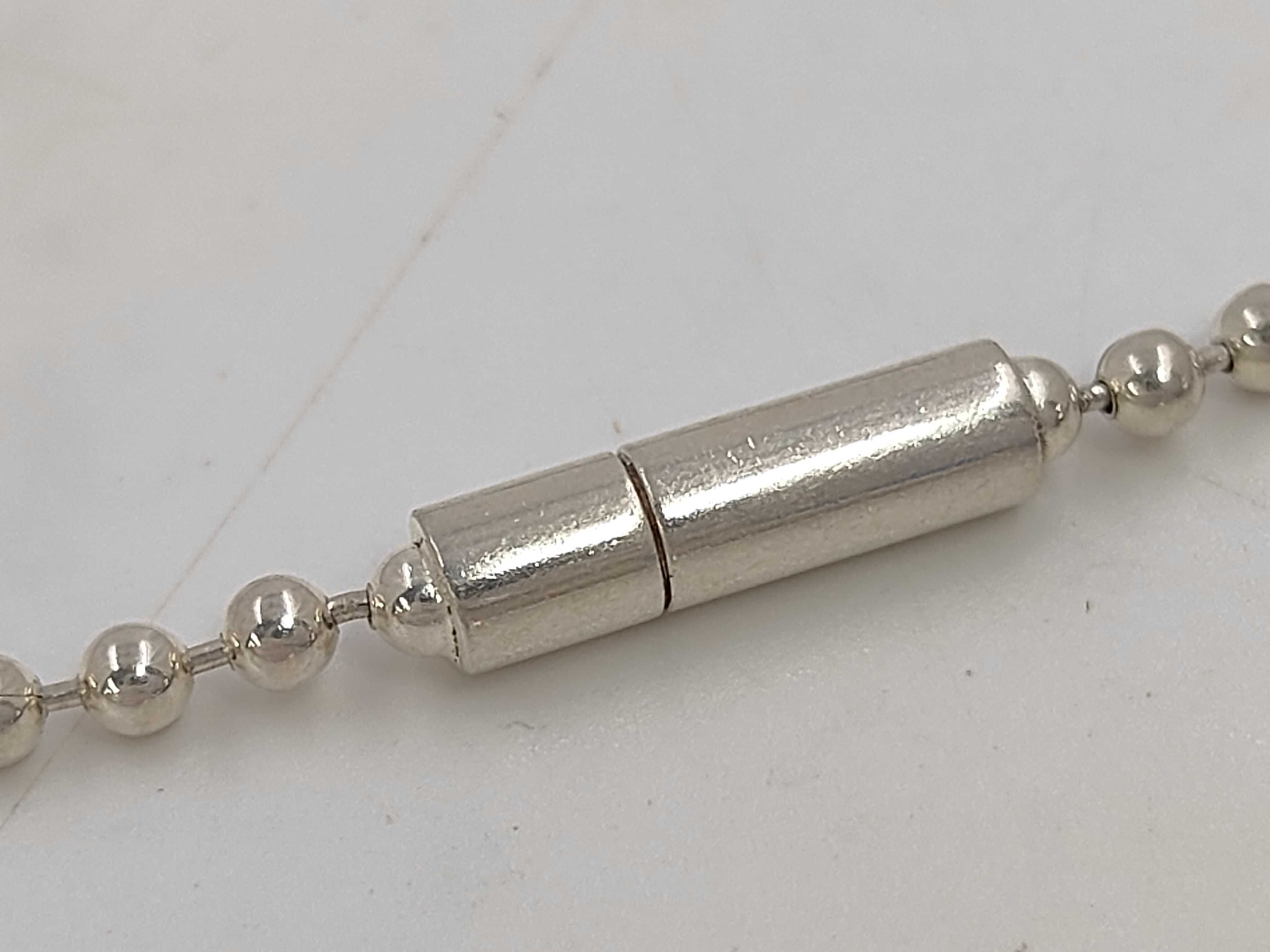 necklace, plate design, ball chain, 925 sterling silver, 11.5g. — view 4