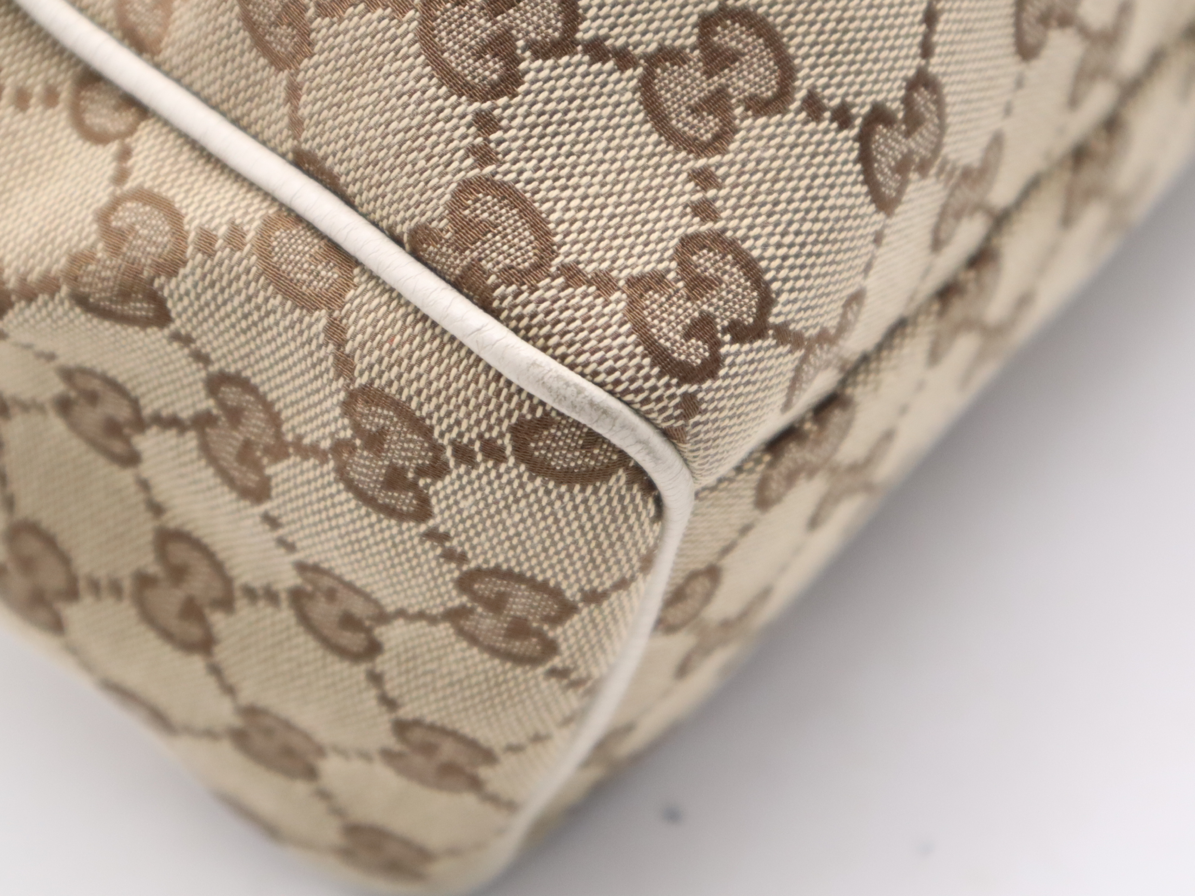 211944 Canvas x Leather GG Canvas Sukey Tote Bag Beige Gold Hardware with Charm — view 10