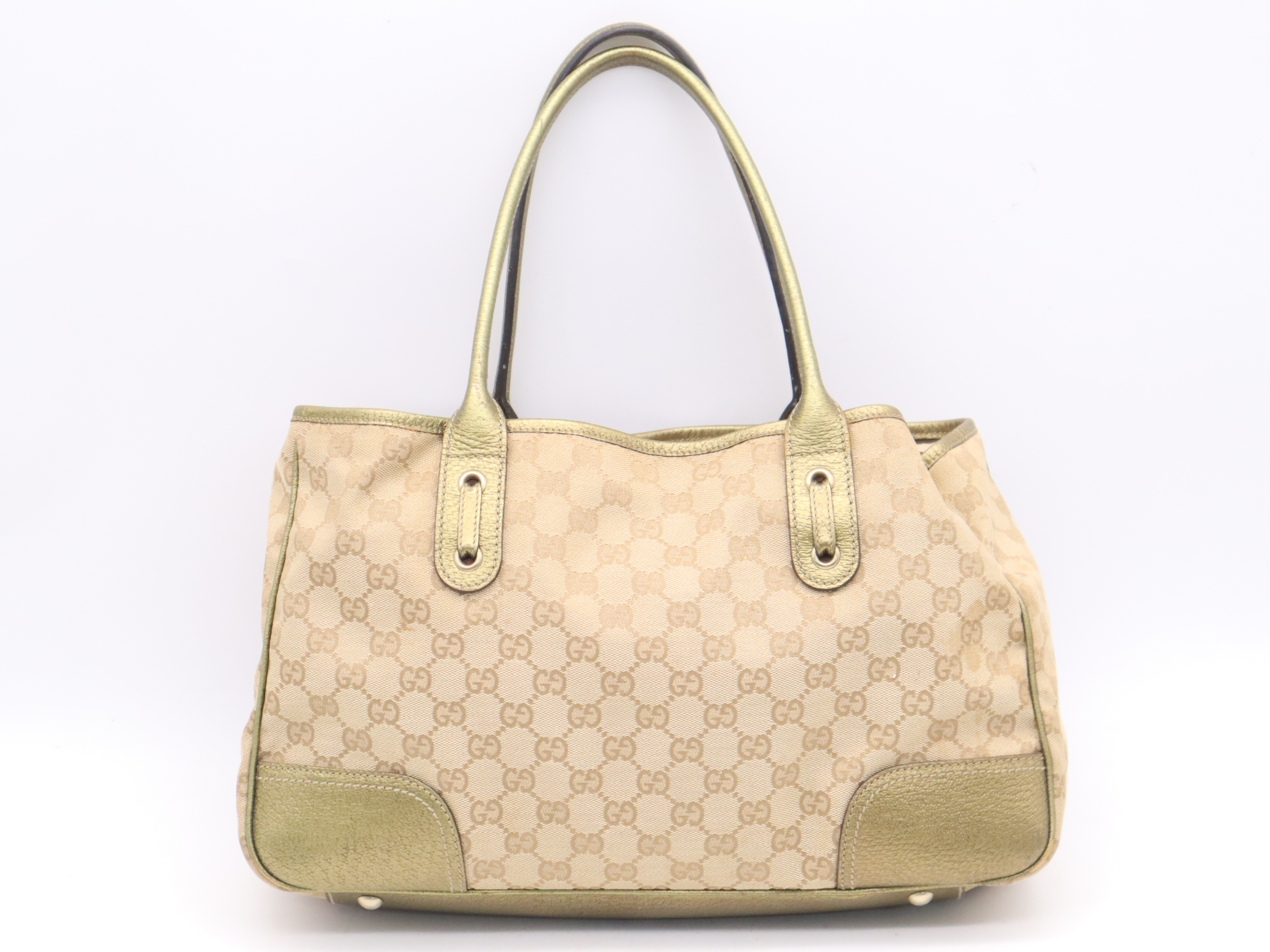 136805 GG Canvas GG Pattern Tote Bag Gold Tote Bag — view 2