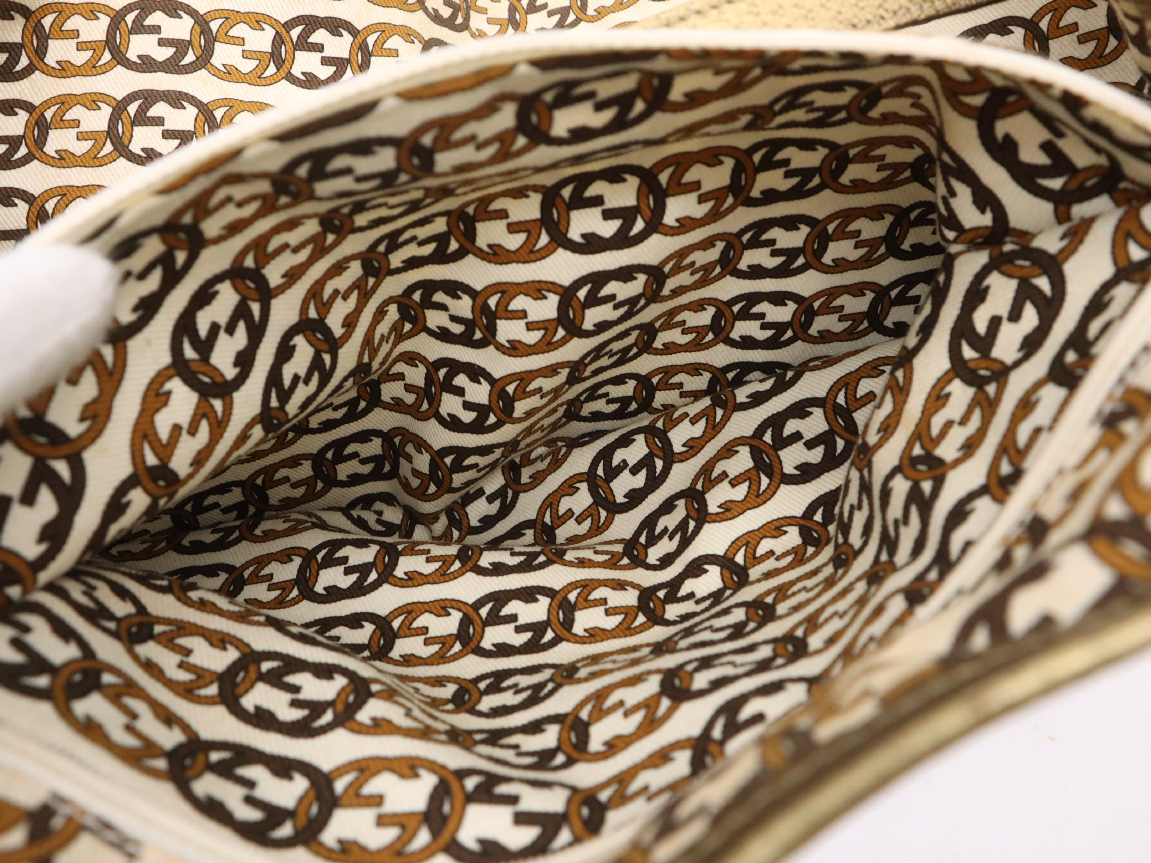 136805 GG Canvas GG Pattern Tote Bag Gold Tote Bag — view 12