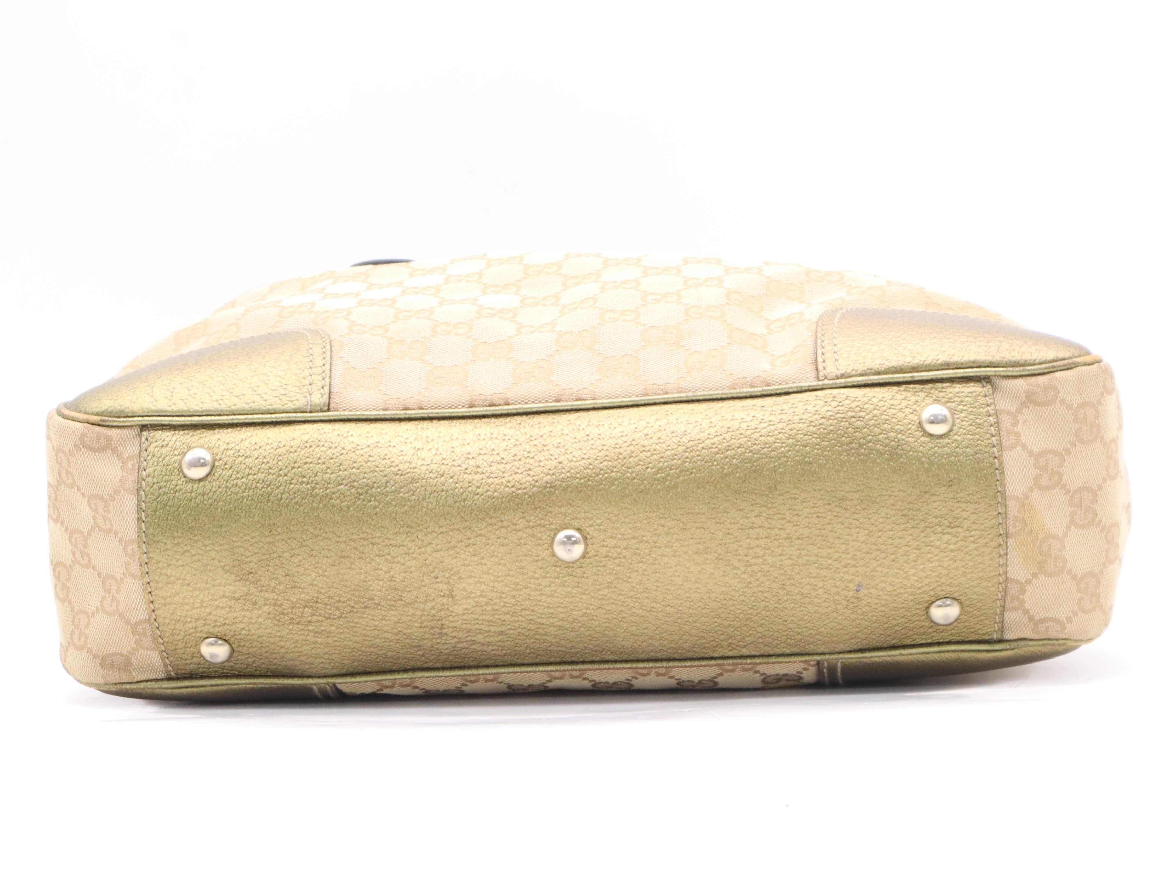 136805 GG Canvas GG Pattern Tote Bag Gold Tote Bag — view 4