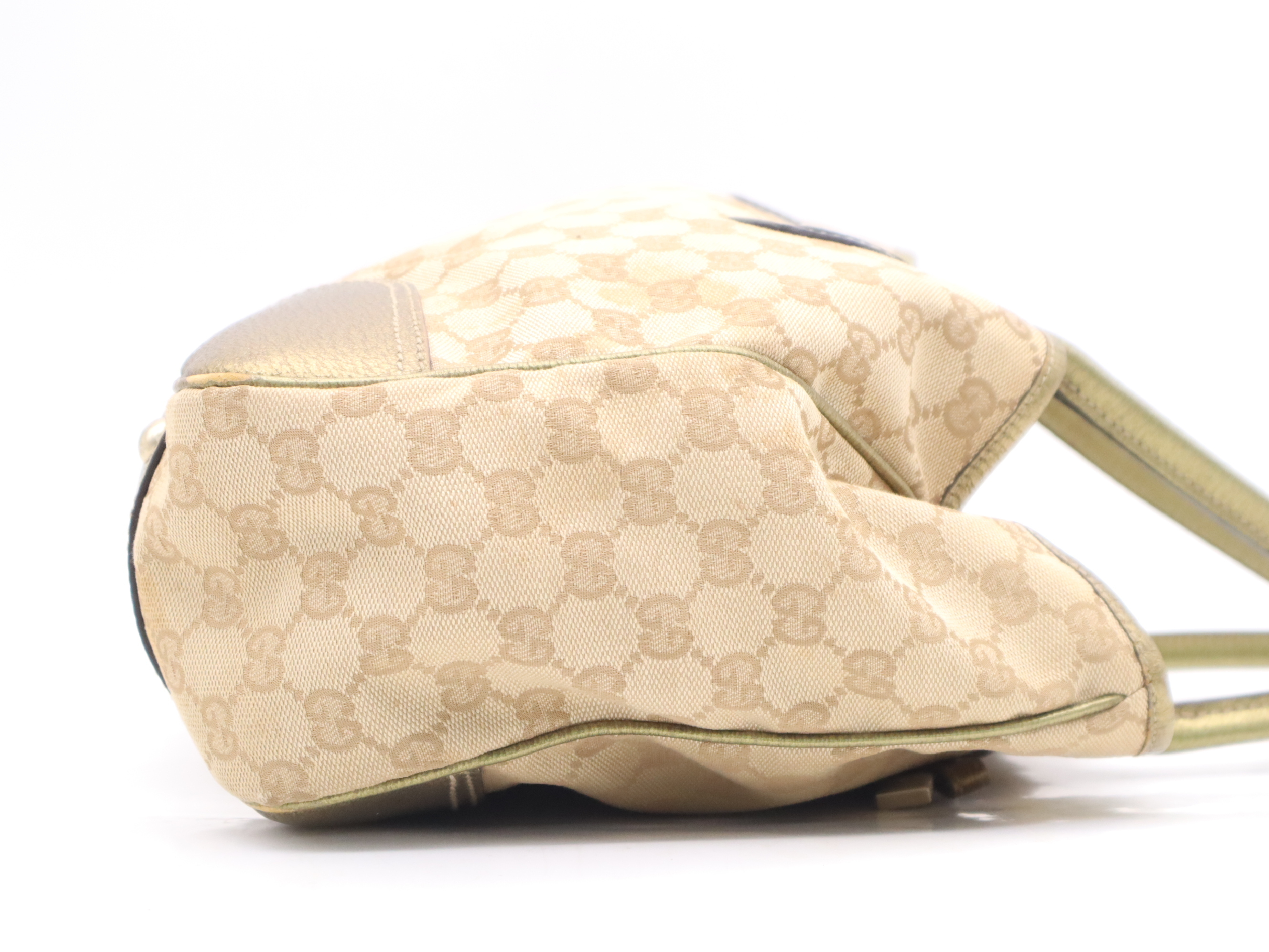 136805 GG Canvas GG Pattern Tote Bag Gold Tote Bag — view 5