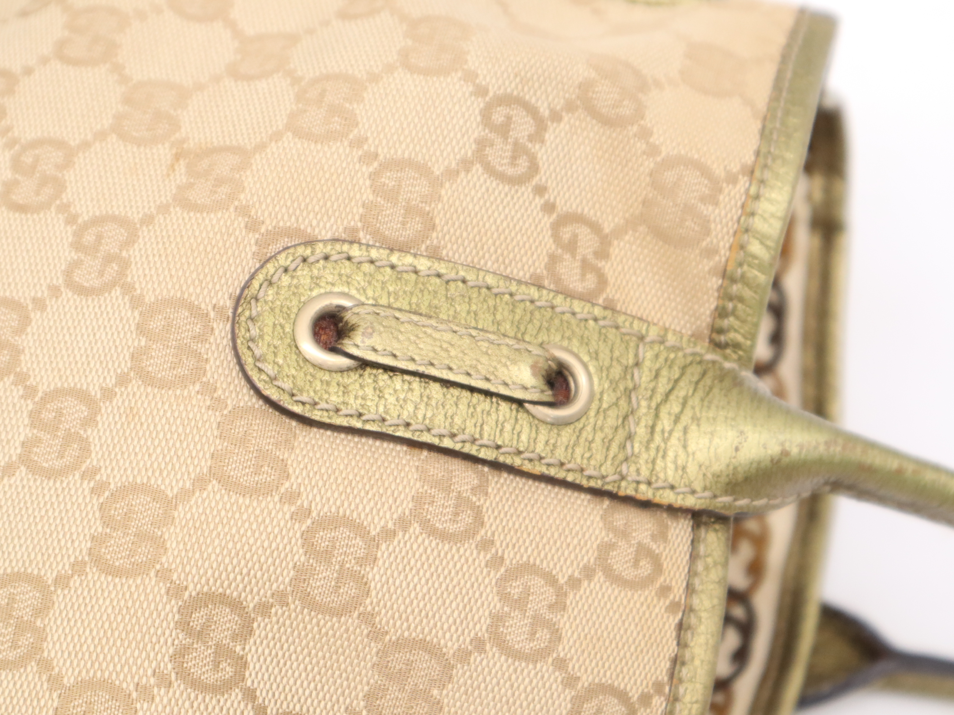 136805 GG Canvas GG Pattern Tote Bag Gold Tote Bag — view 8