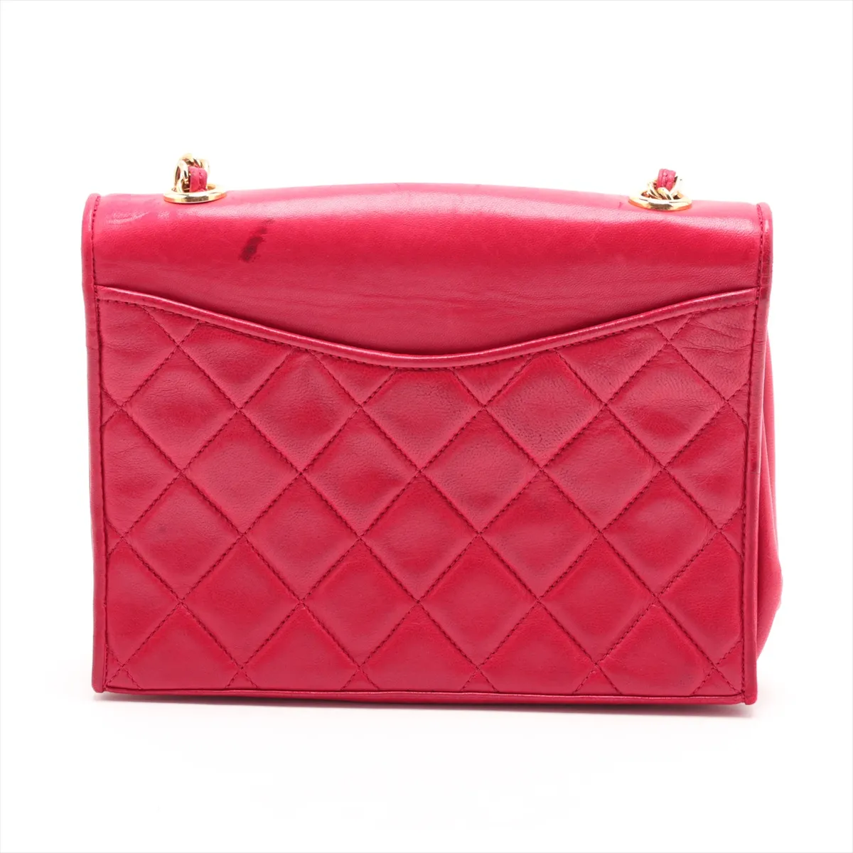 Matelassé Lambskin Chain Shoulder Bag, Red with Gold Hardware, Item No. 10686390 — view 2