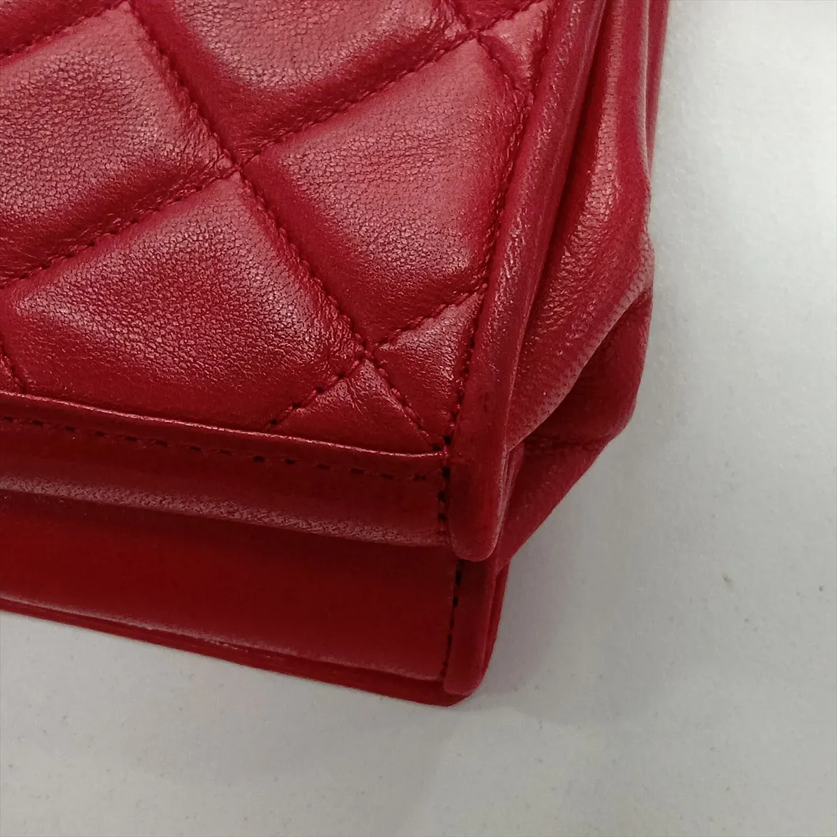 Matelassé Lambskin Chain Shoulder Bag, Red with Gold Hardware, Item No. 10686390 — view 14