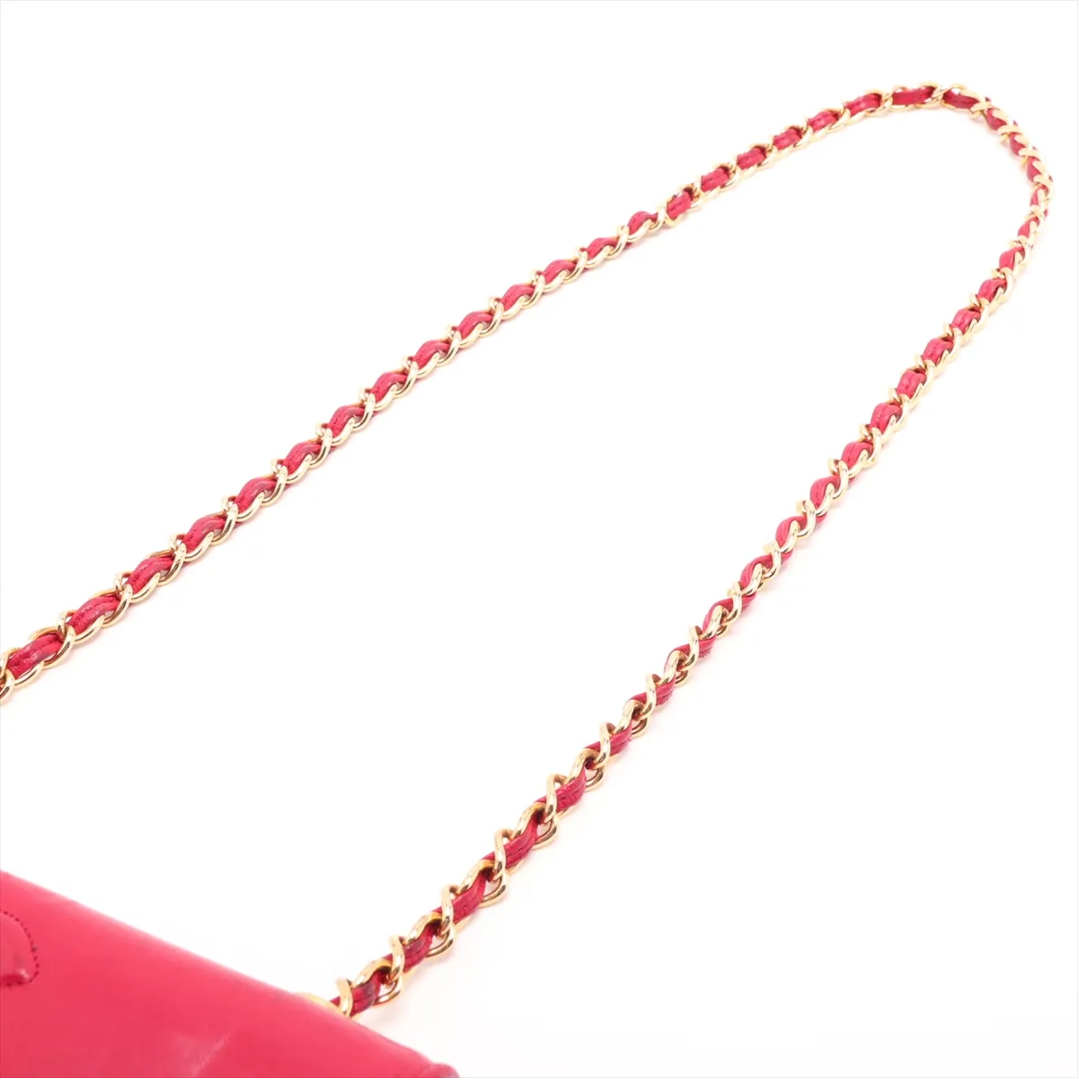 Matelassé Lambskin Chain Shoulder Bag, Red with Gold Hardware, Item No. 10686390 — view 5