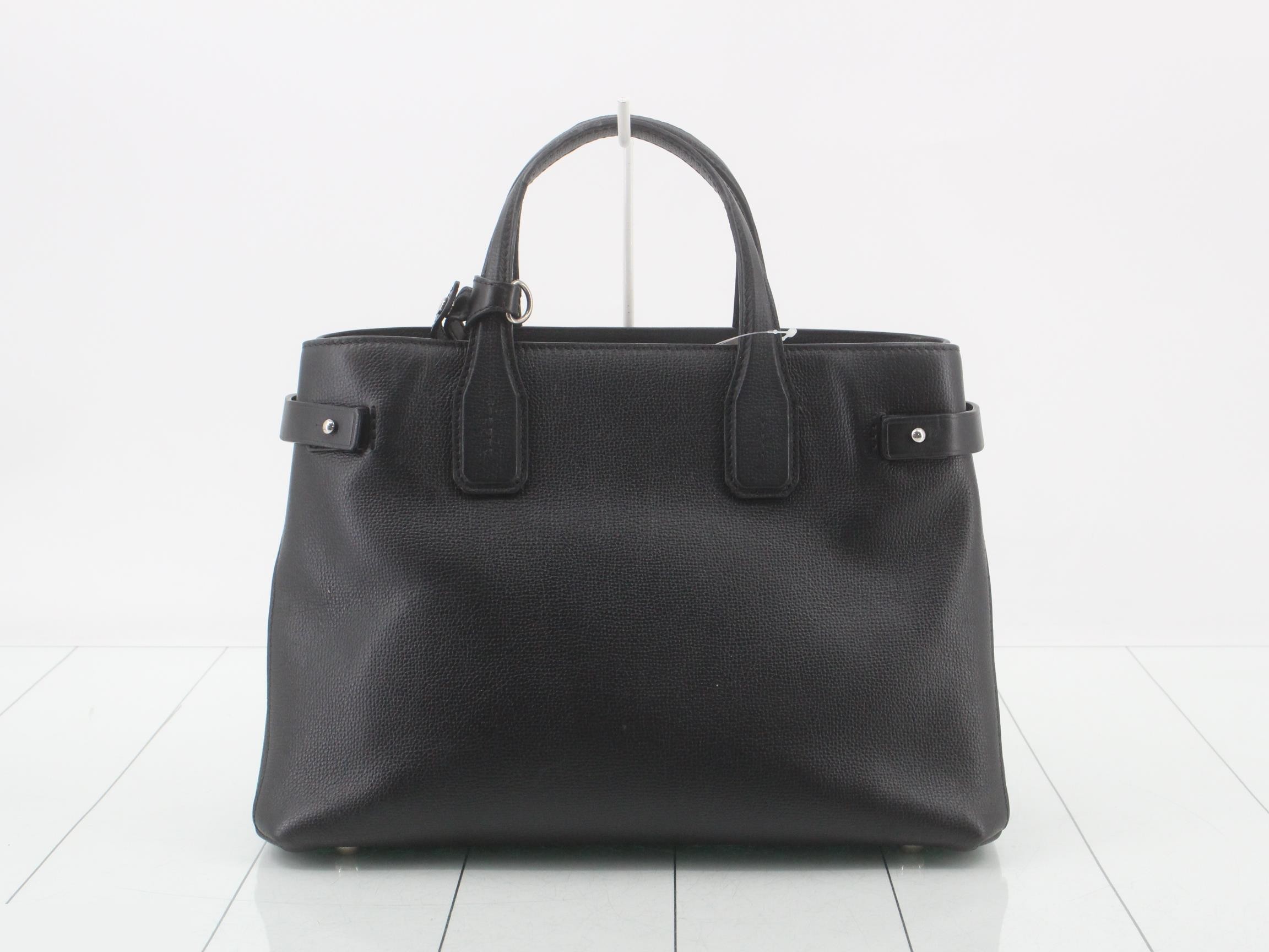 Leather 2-Way Tote Bag, Black — view 2