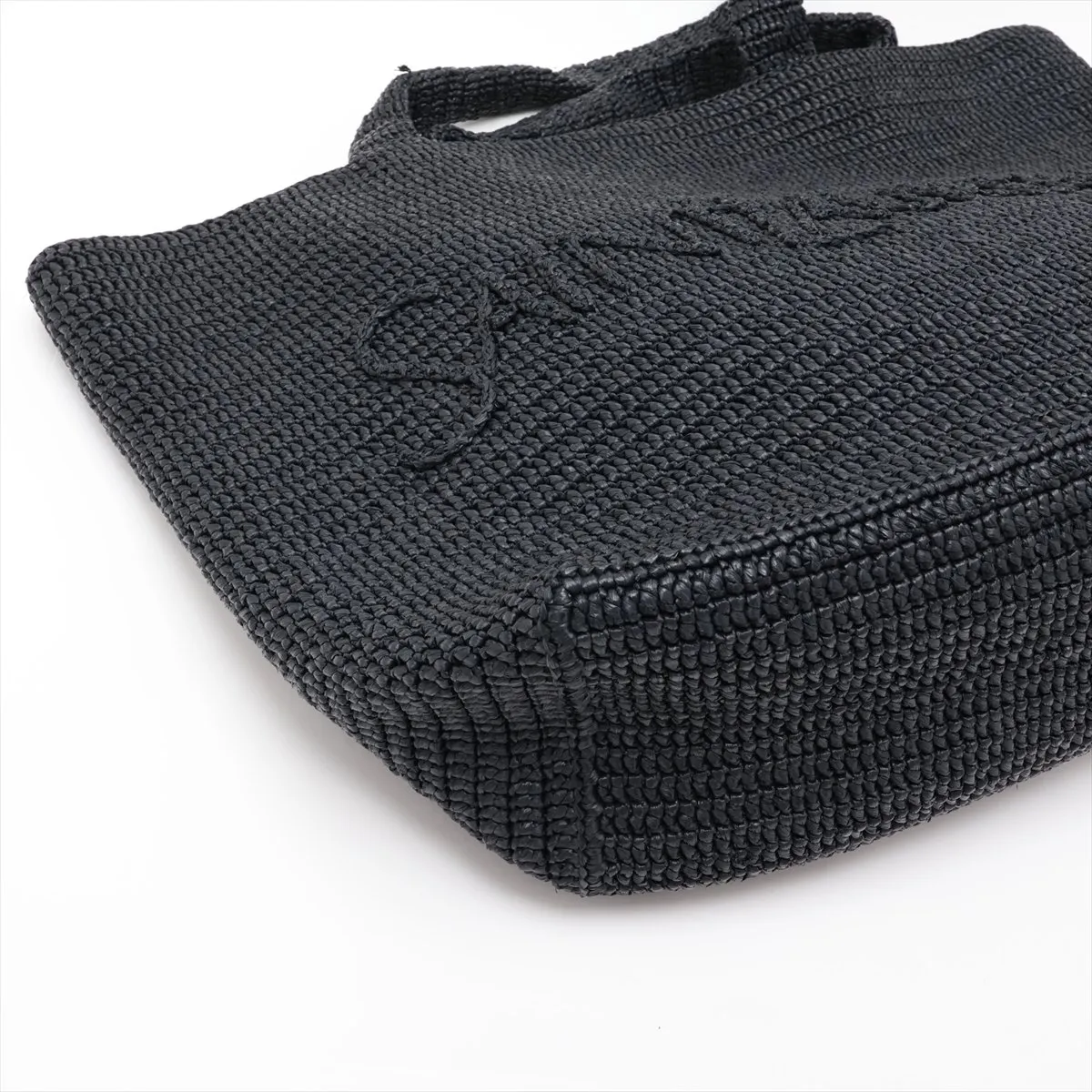 Raffia Tote Bag, Black, 756269 — view 4