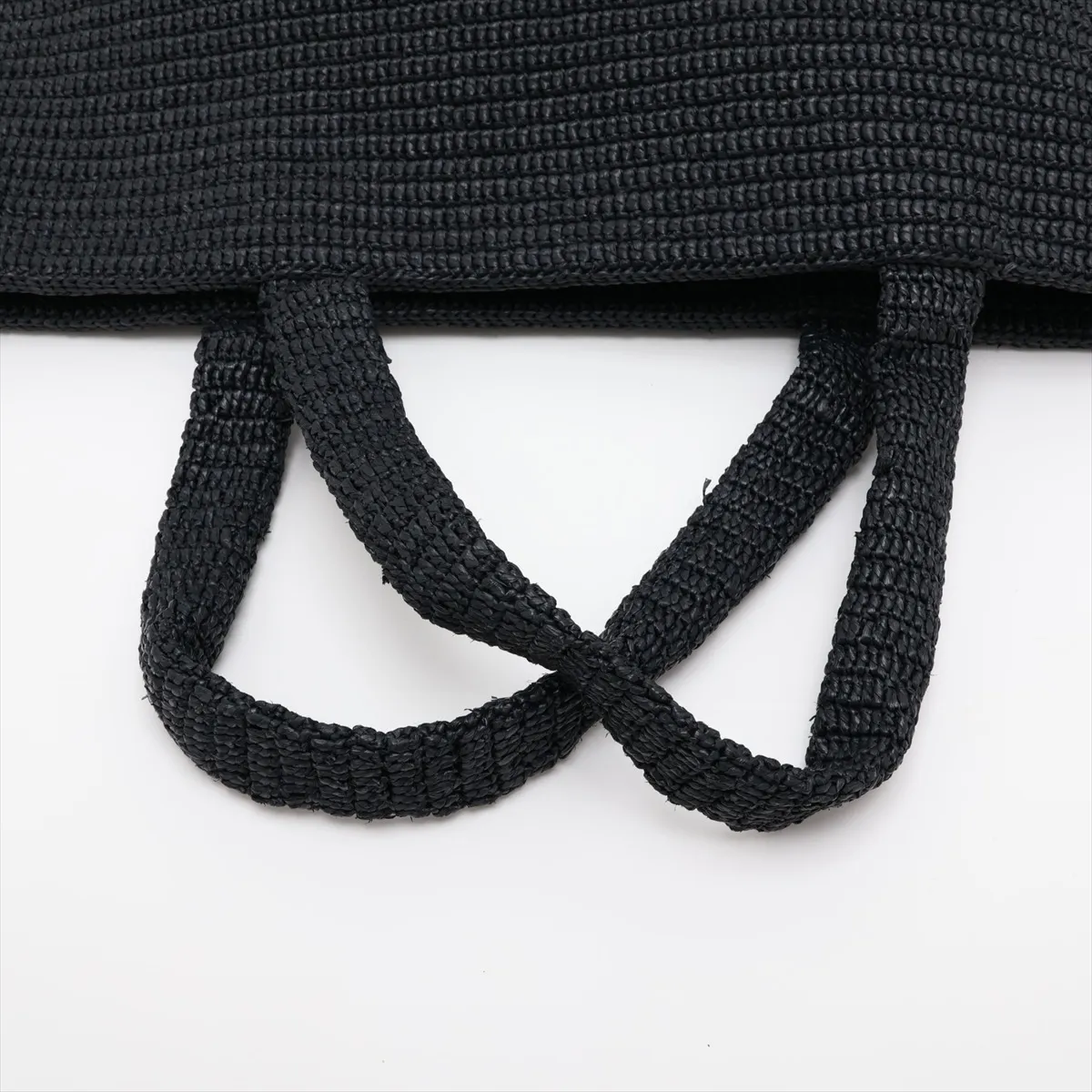 Raffia Tote Bag, Black, 756269 — view 5